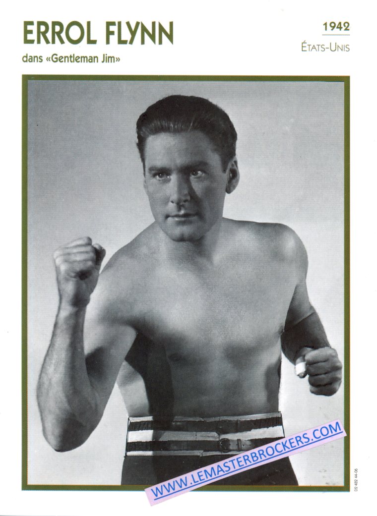 FICHE ERROL FLYNN 1942 DANS GENTLEMAN JIM