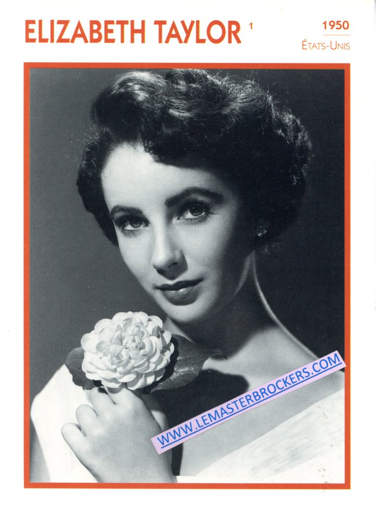 FICHE ELIZABETH TAYLOR 1950