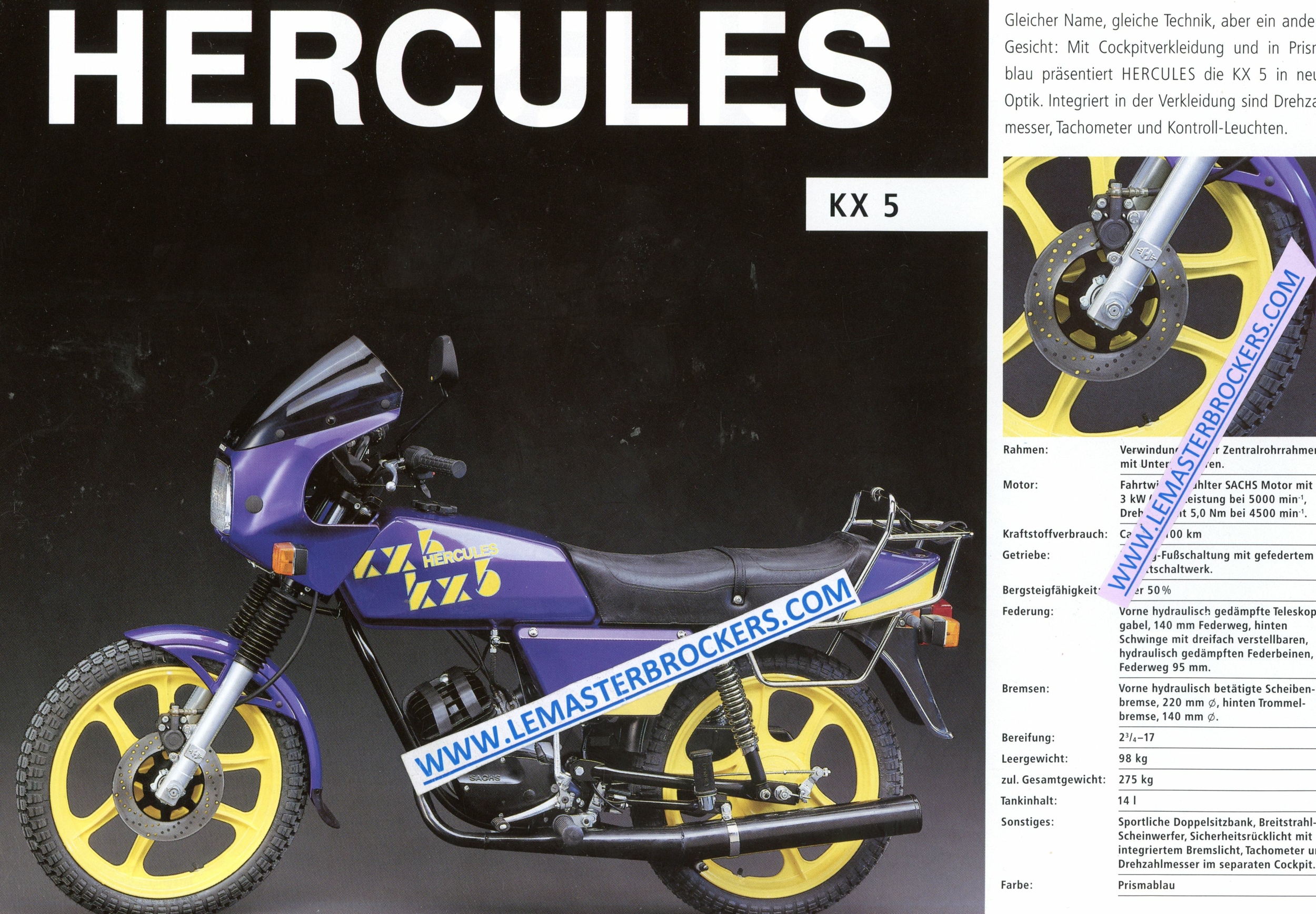 PROSPEKT BROCHURE HERCULES KX5 1992