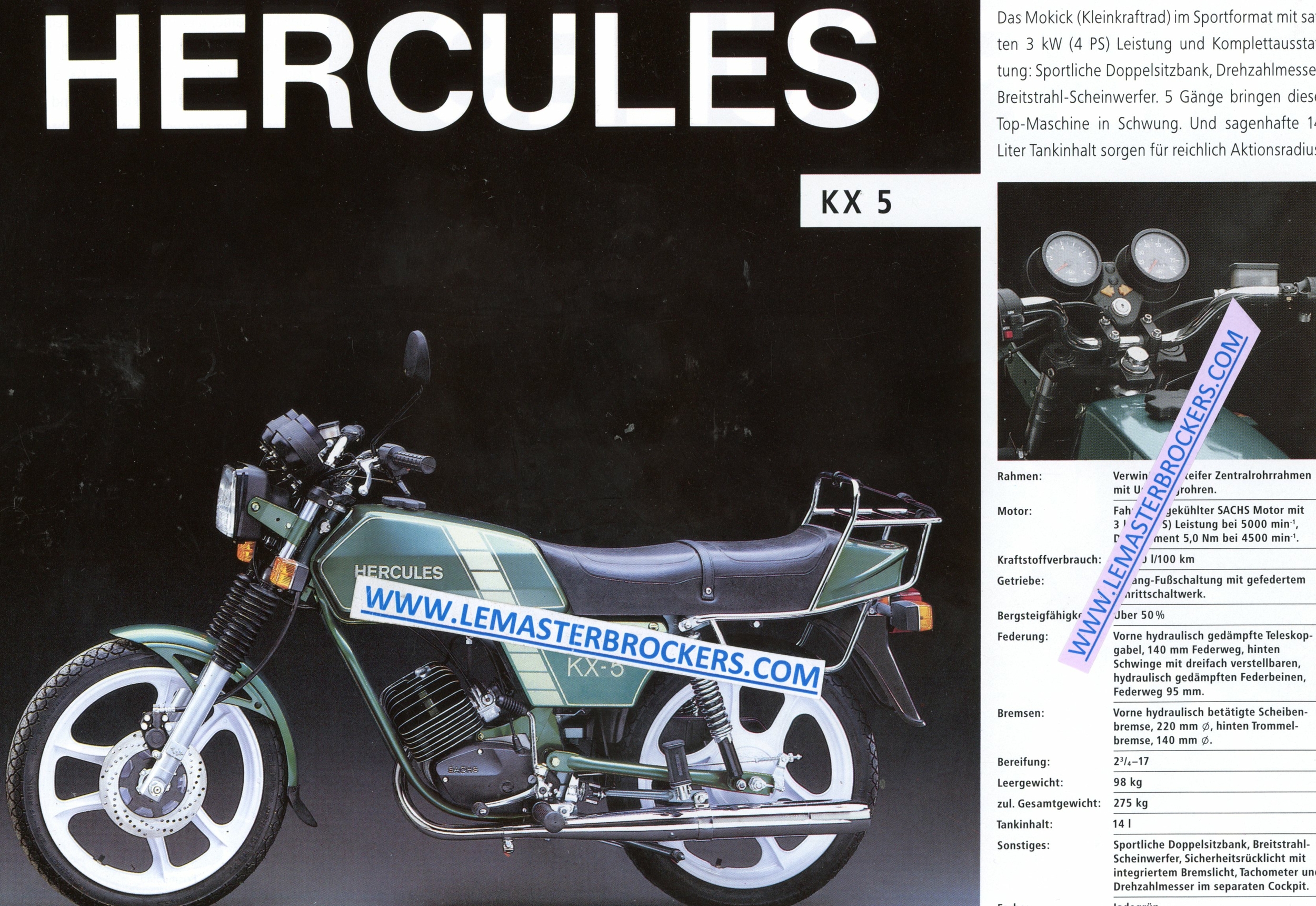 PROSPEKT BROCHURE MOTO HERCULES KX5