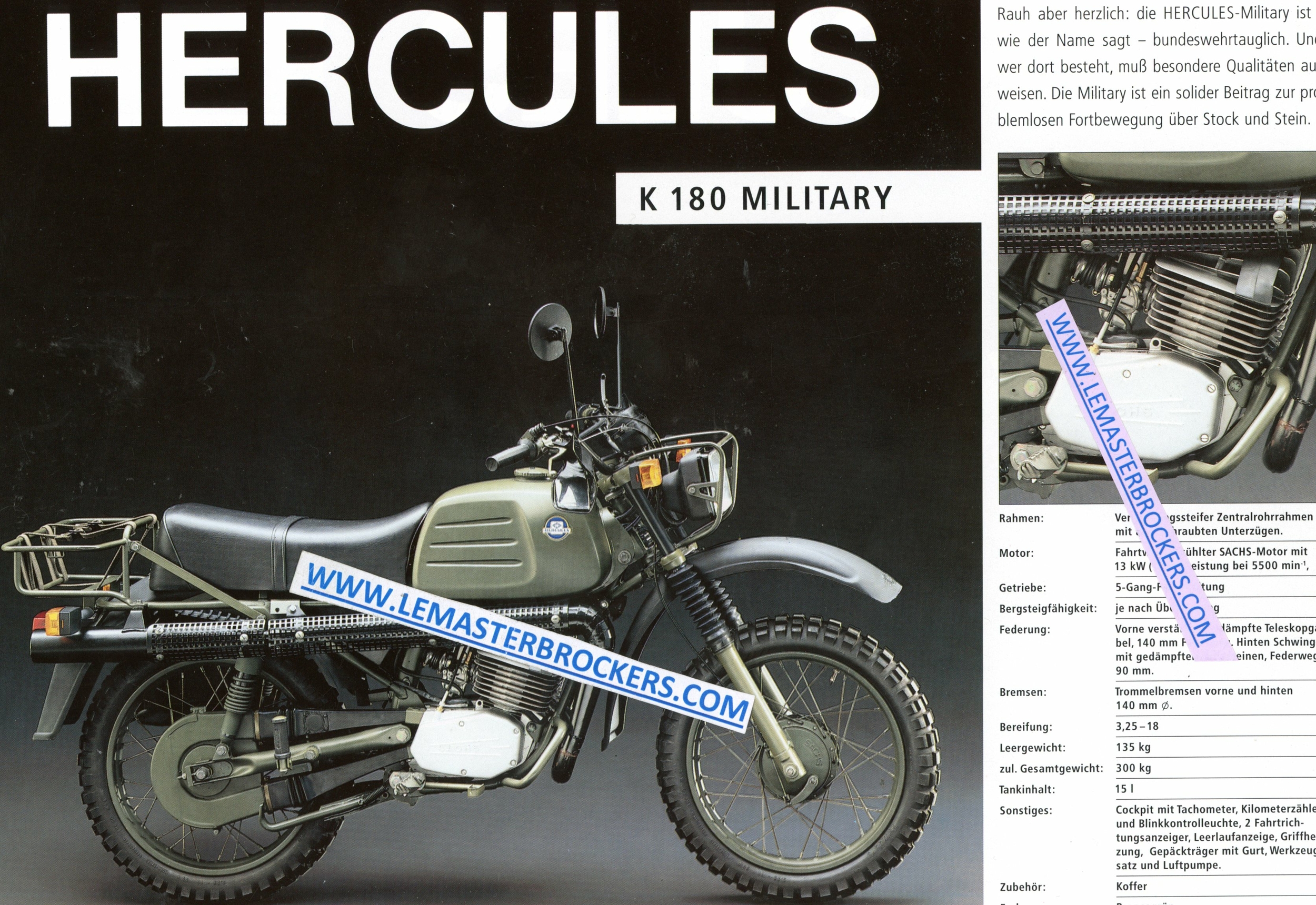 BROCHURE PROSPEKT HERCULES K180 MILITARY