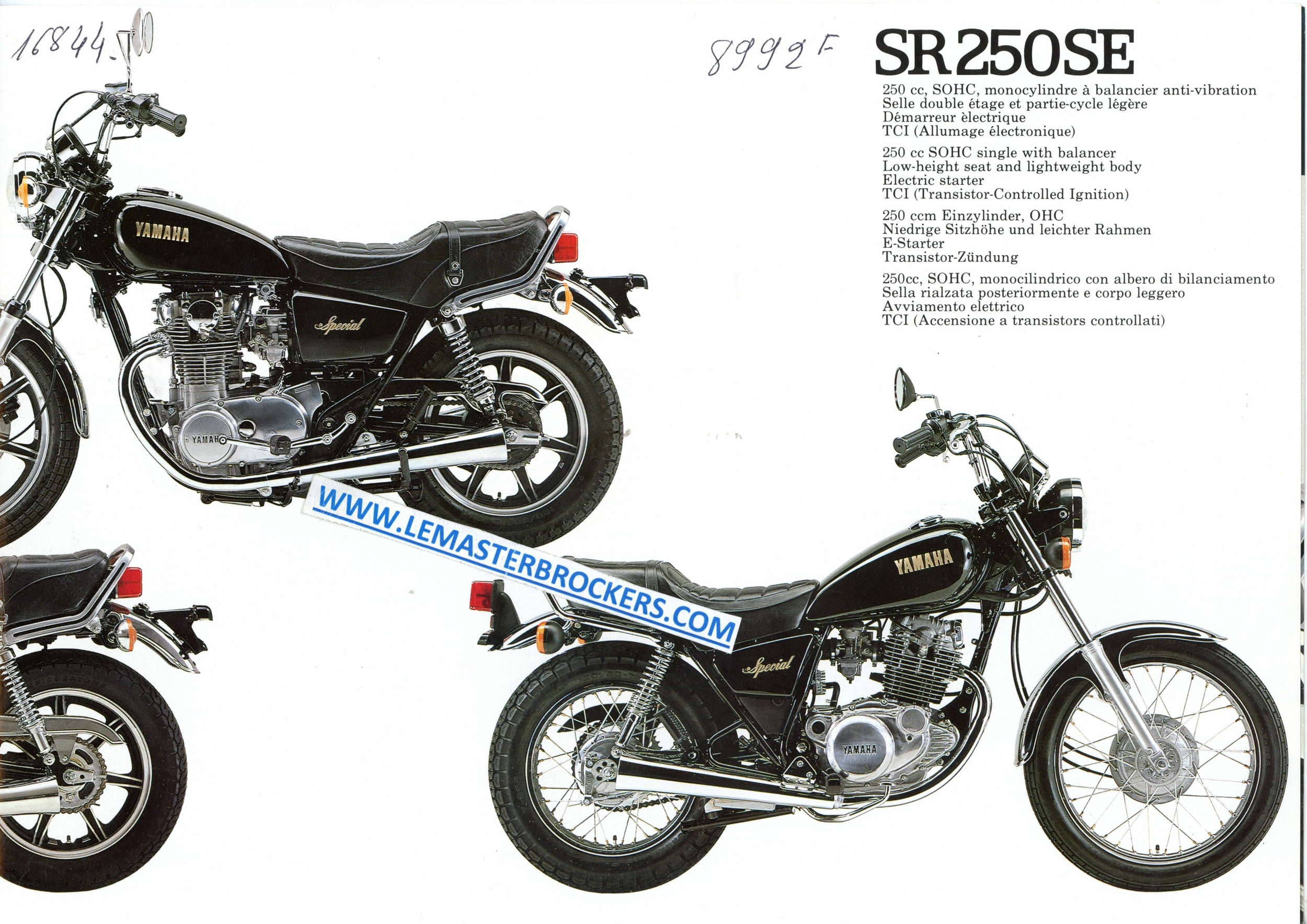 brochure yamaha sr250 se
