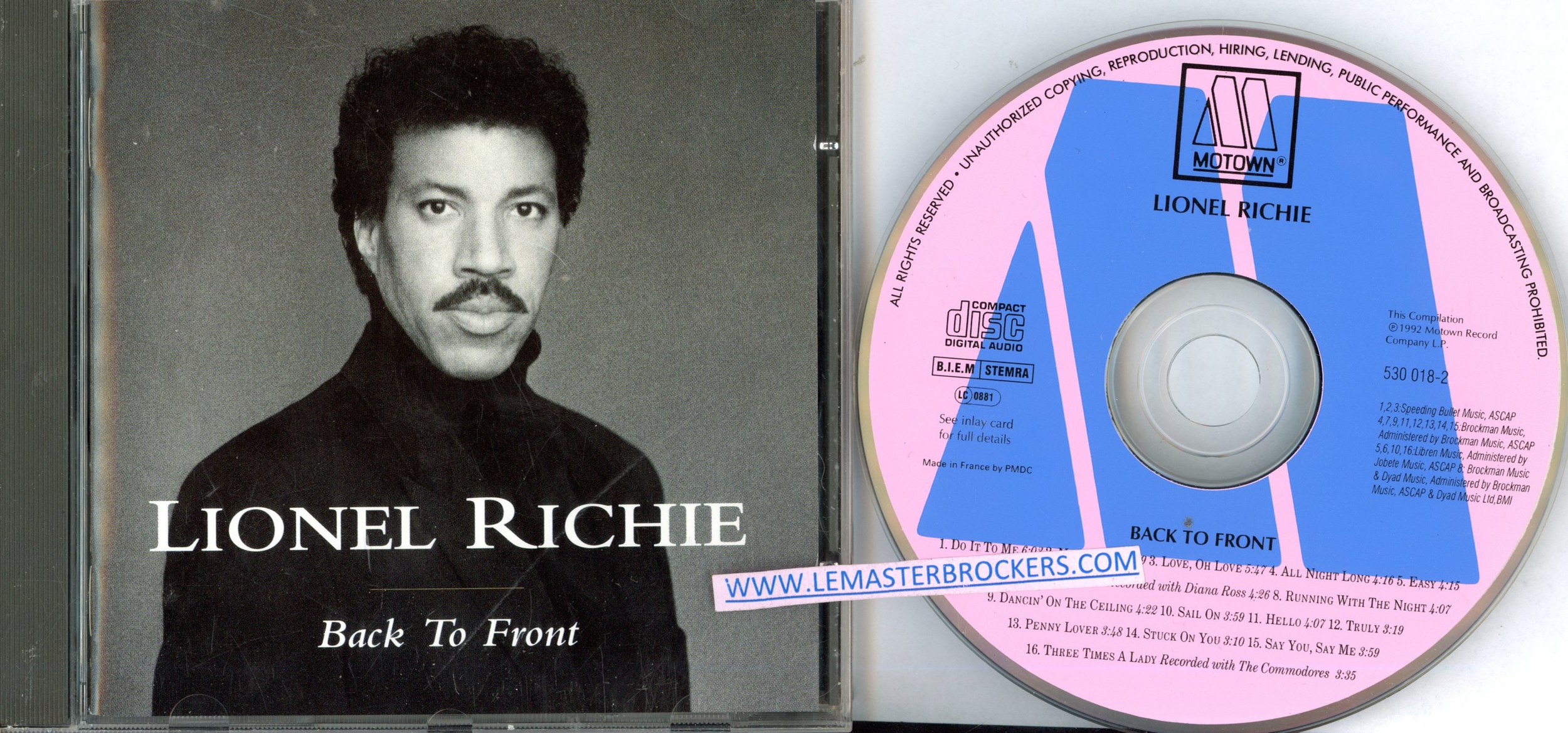 ALBUM LIONEL RICHIE BACK TO FRONT - 731453001824