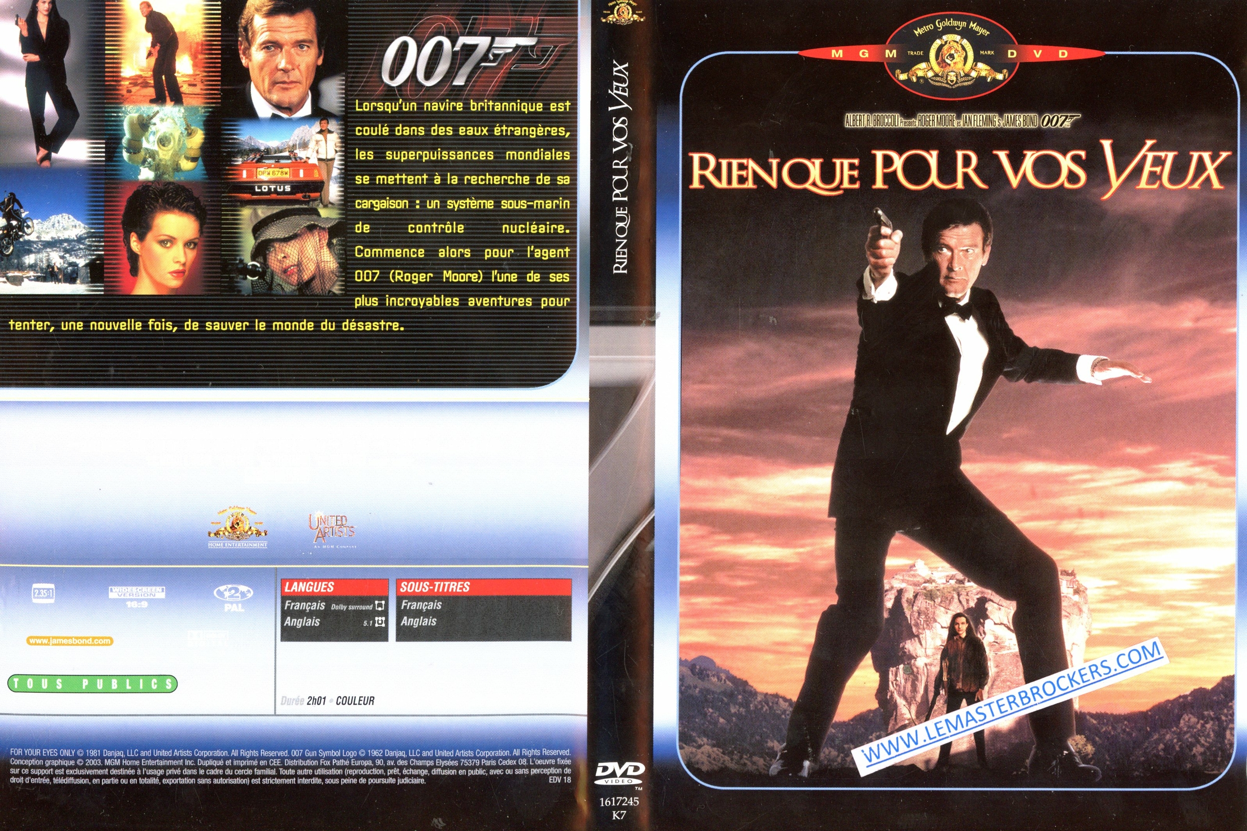 FILM DVD JAMES BOND 007 DANS RIEN QUE POUR VOS YEUX