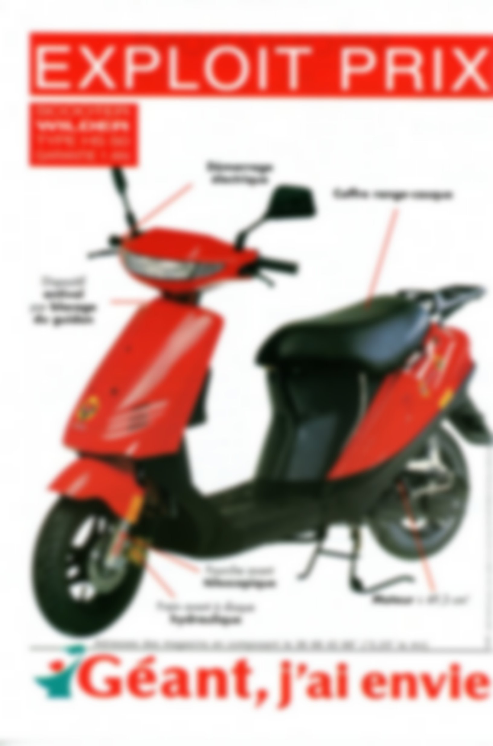 FICHE BROCHURE SCOOTER WILDER HS50 - PUBLICITÉ DU SCOOTER GÉANT CASINO HS50