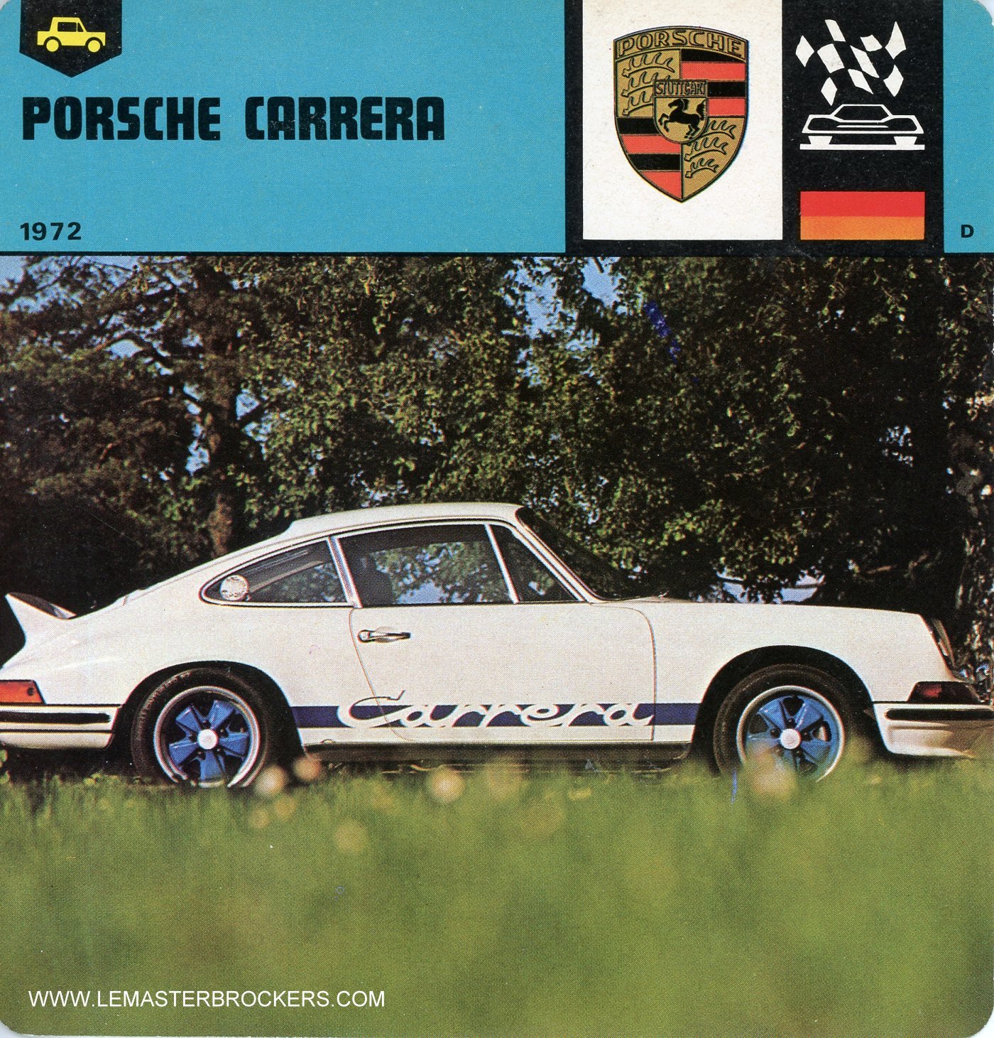 FICHE AUTO PORSCHE CARRERA 1972 LEMASTERBROCKERS