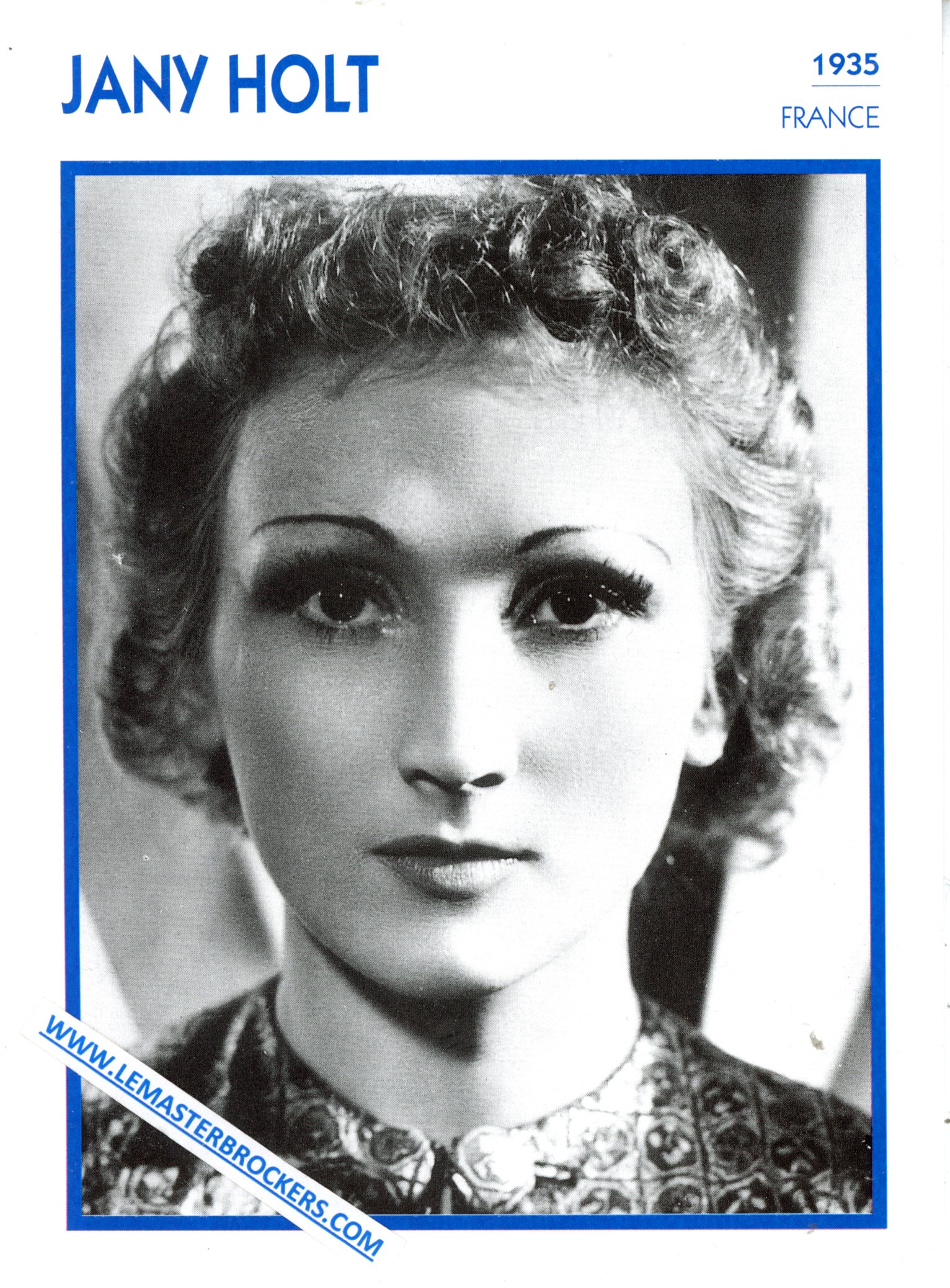 JANY HOLT 1935 FICHE ACTRICE