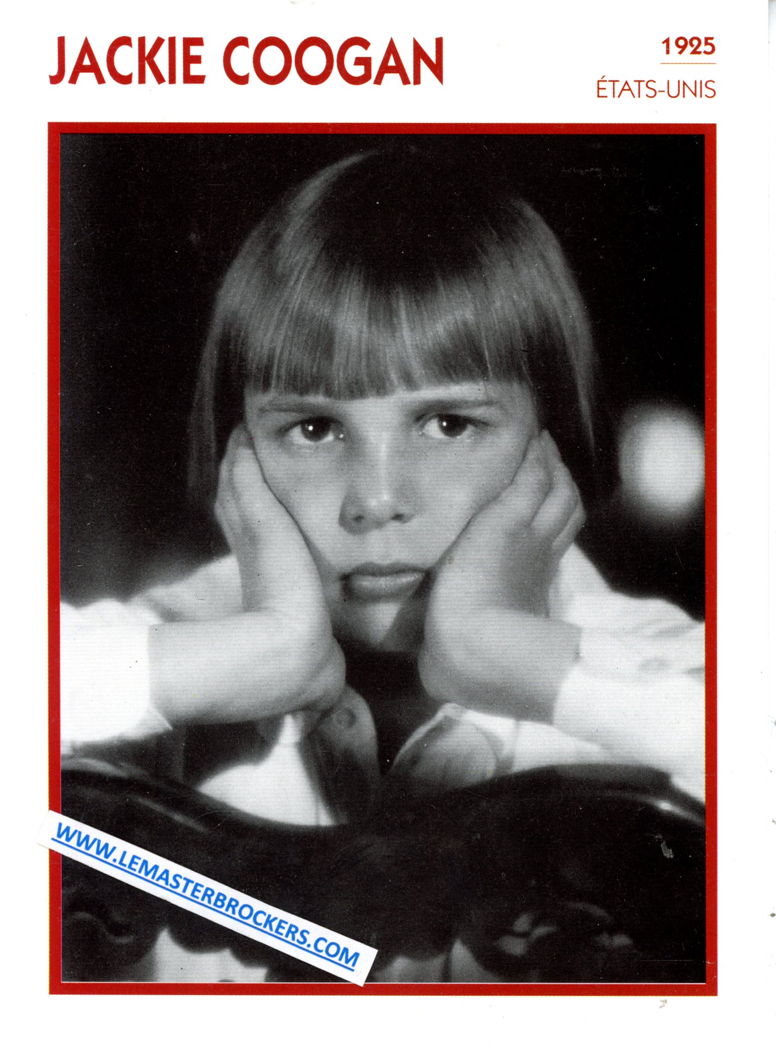 JACKIE COOGAN 1925 FICHE ACTEUR