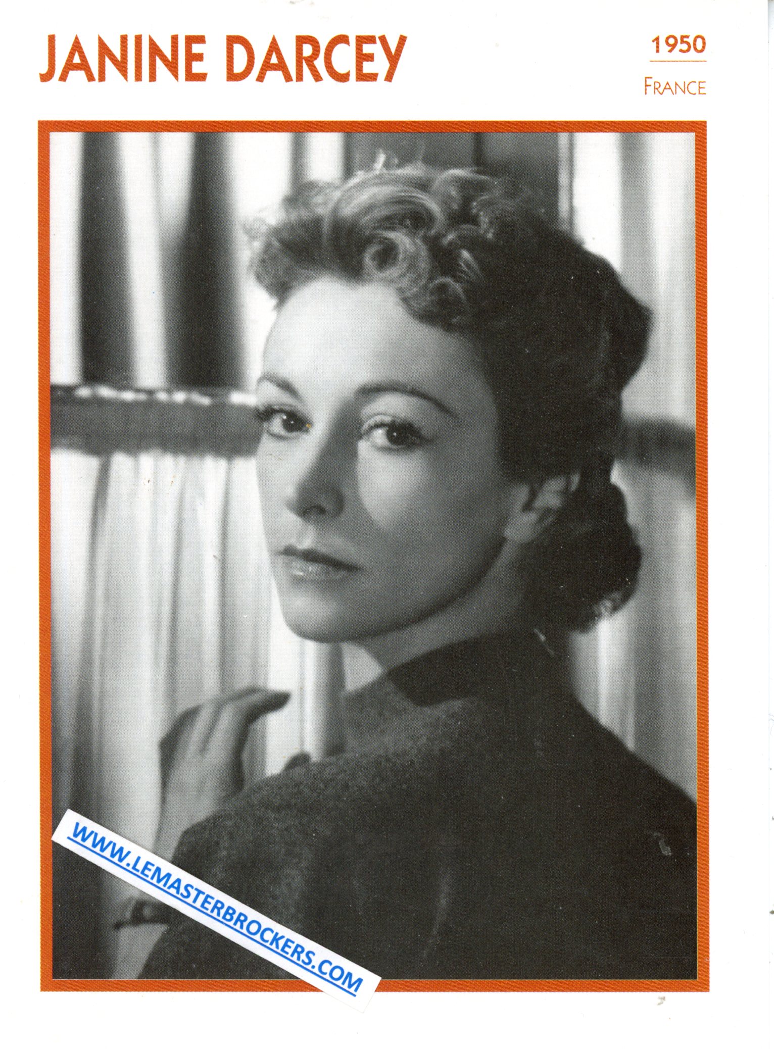 JANINE DARCEY 1950 - FICHE ACTRICE