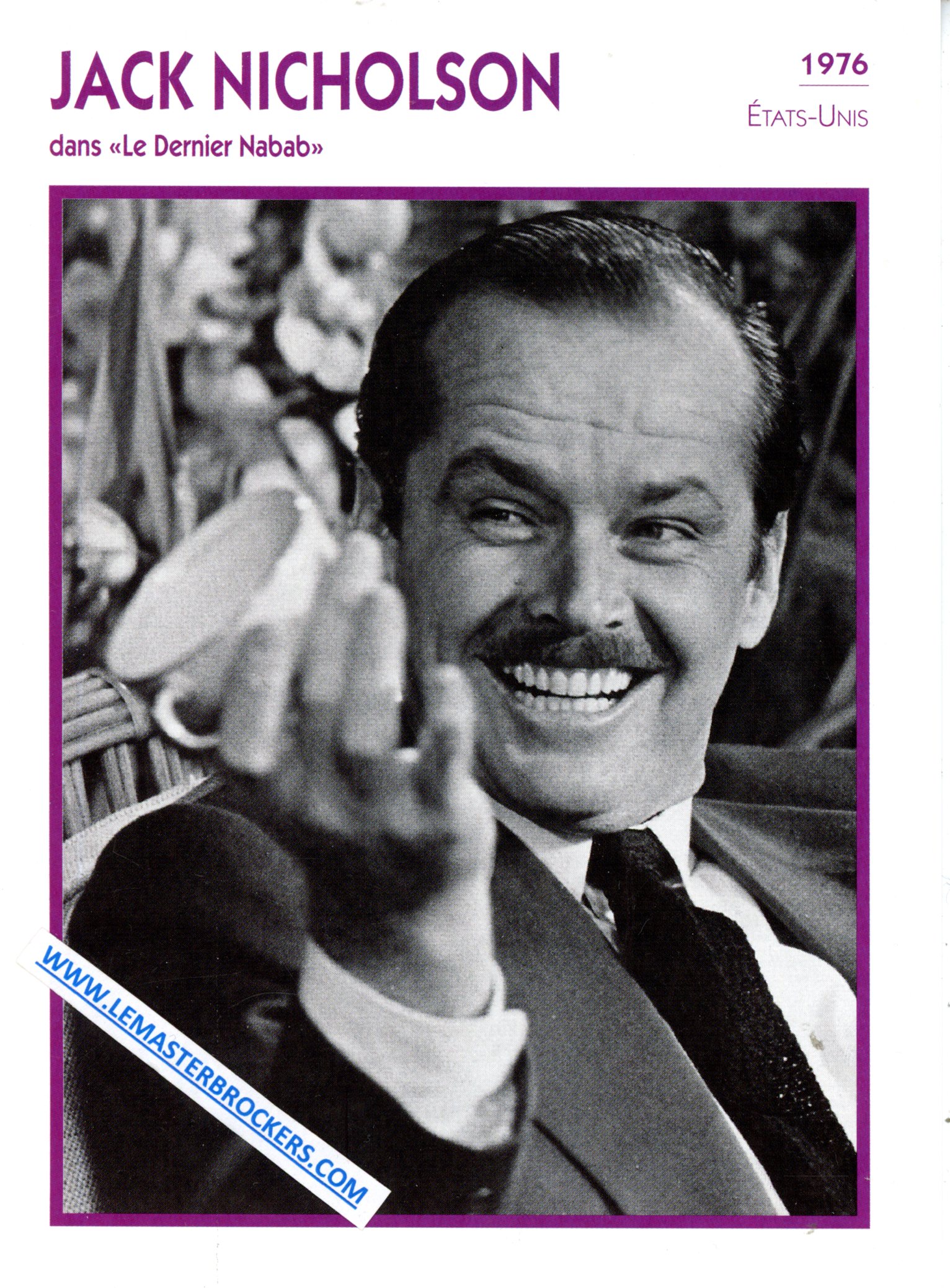 JACK NICHOLSON 1976 DANS LE DERNIER NABAD - FICHE ACTEUR