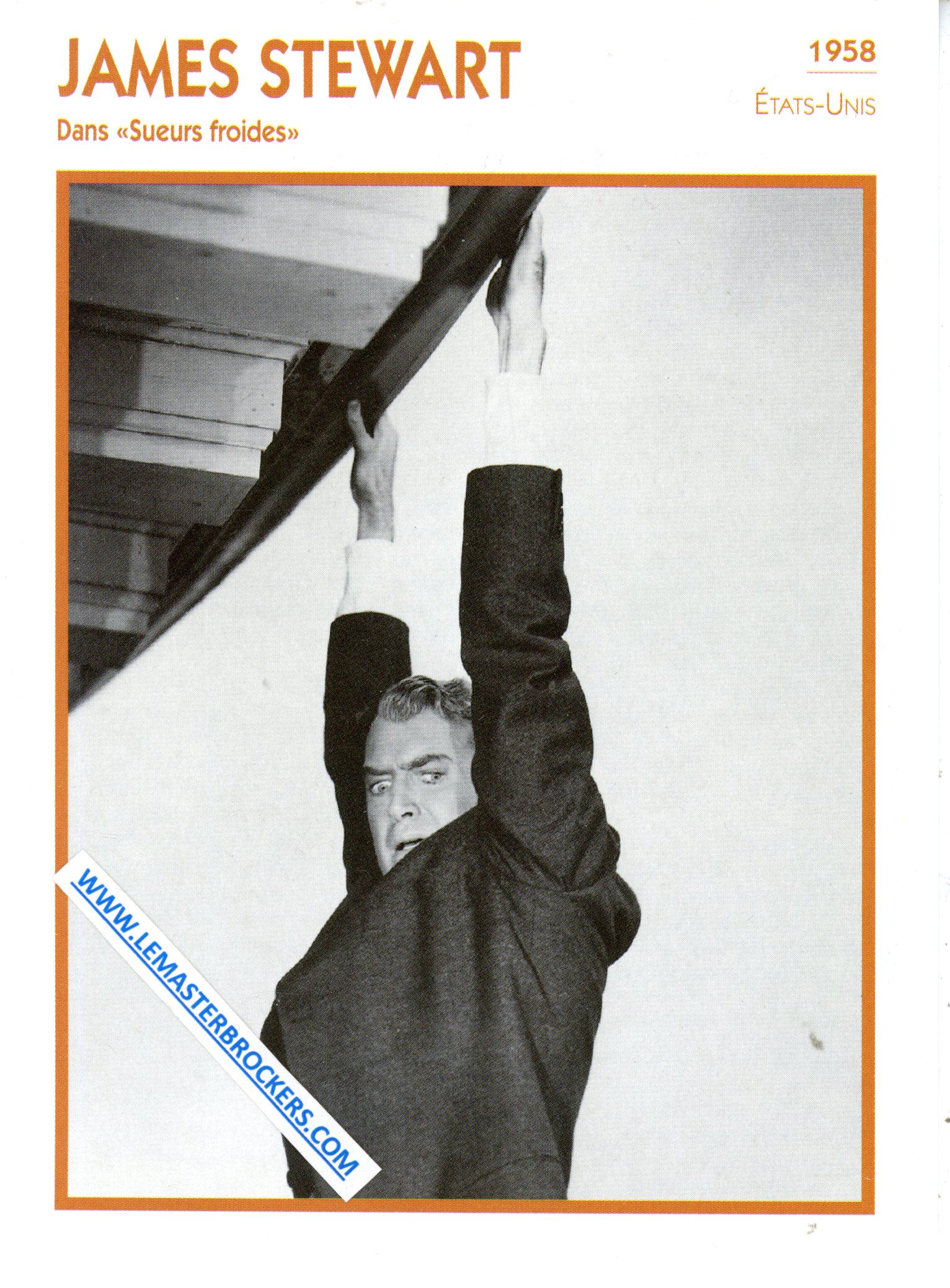 JAMES STEWART 1958 DANS SUEURS FROIDES