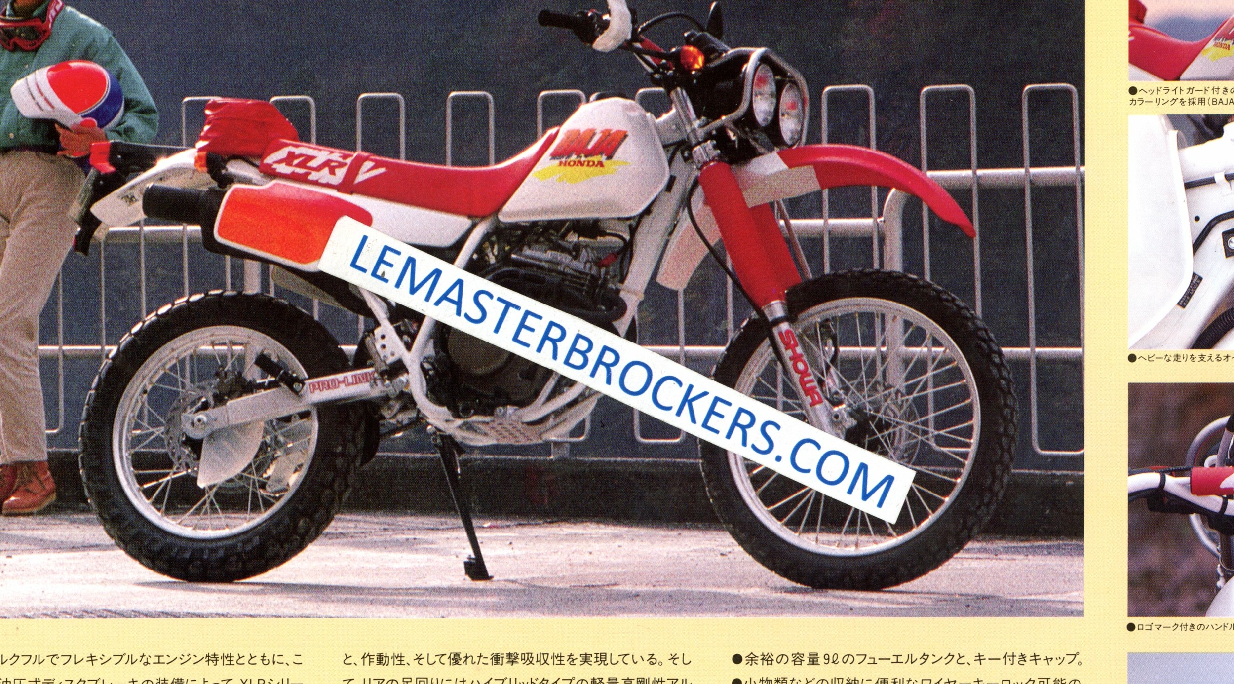 imbrochure moto HONDA NEW XLR BAJA JAPONAIS