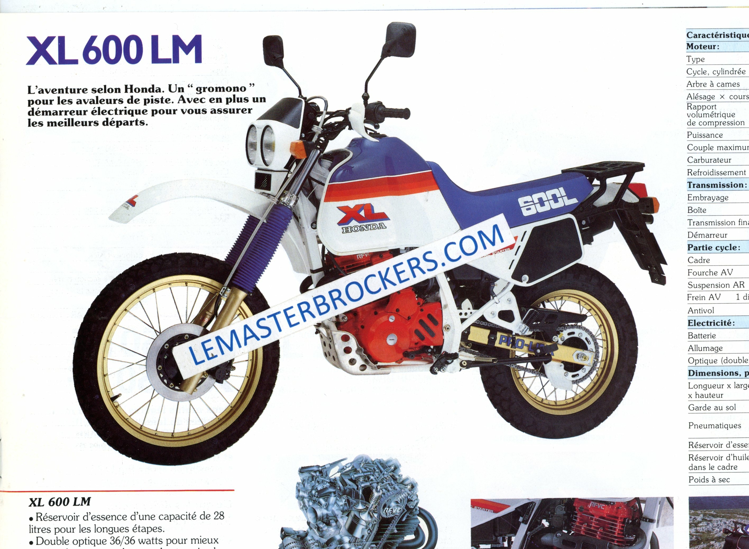 BROCHURE MOTO HONDA XL 600 LM XL600LM