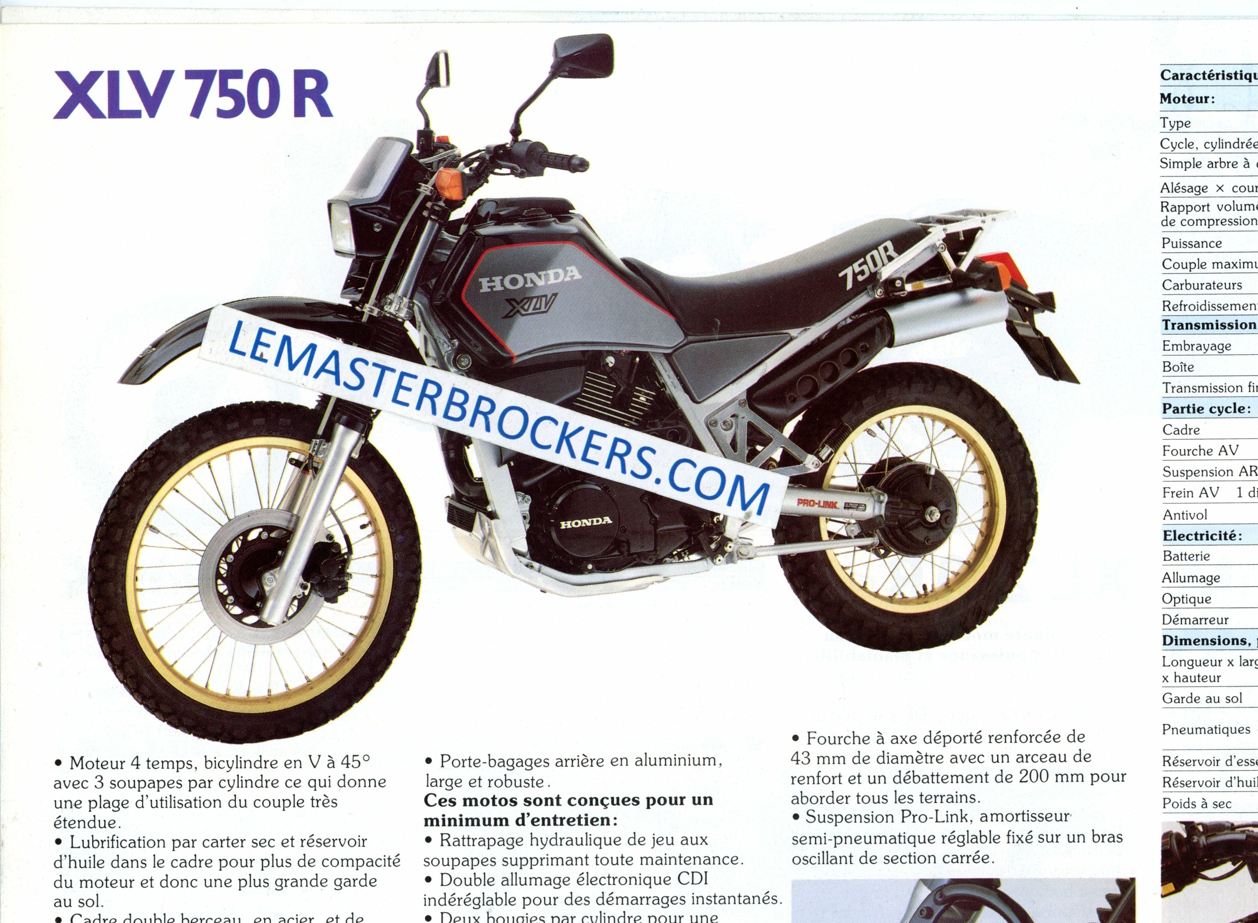 BROCHURE MOTO HONDA XLV 750 R XLV750R