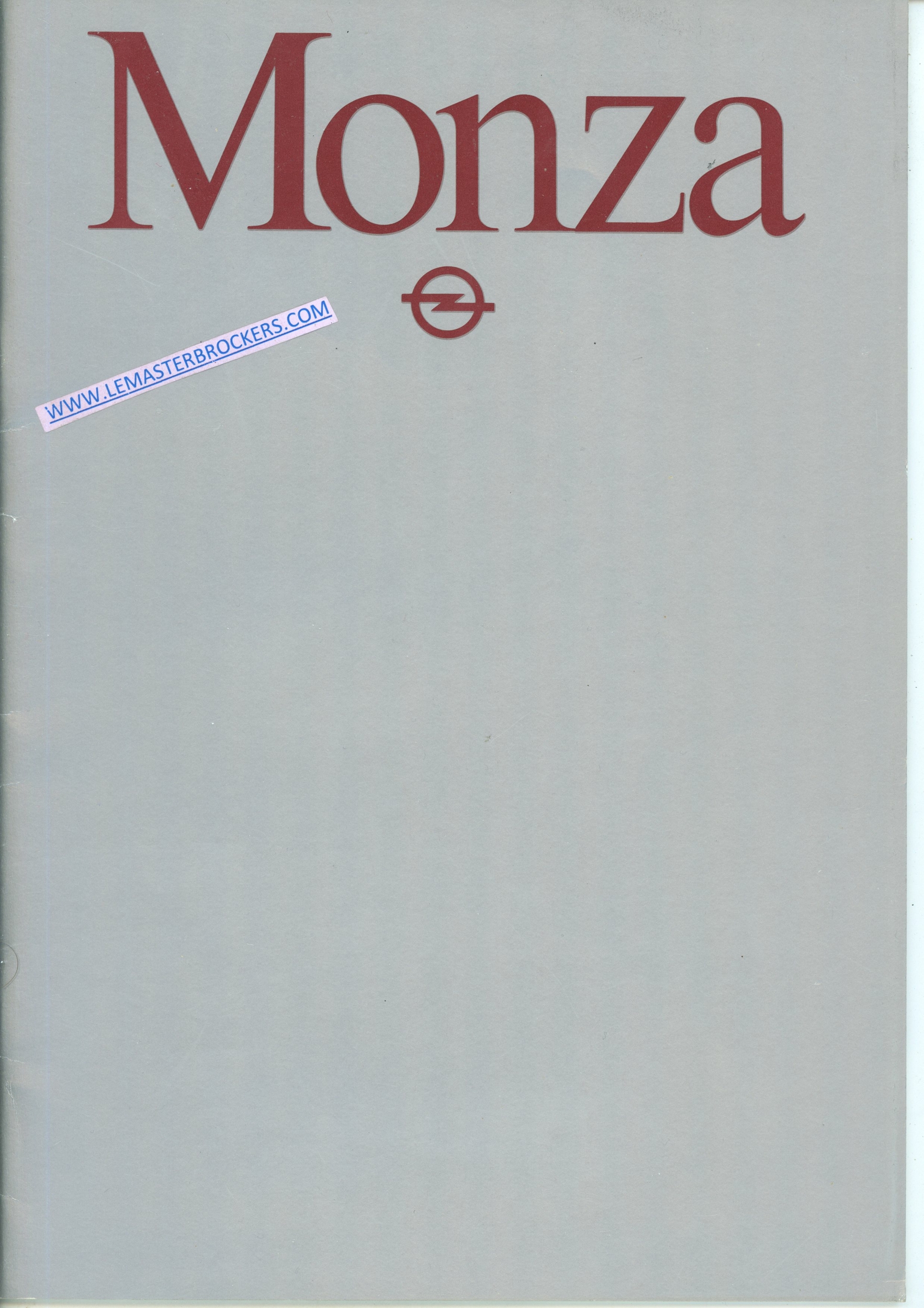 BROCHURE OPEL MONZA 2.5E 3.0E