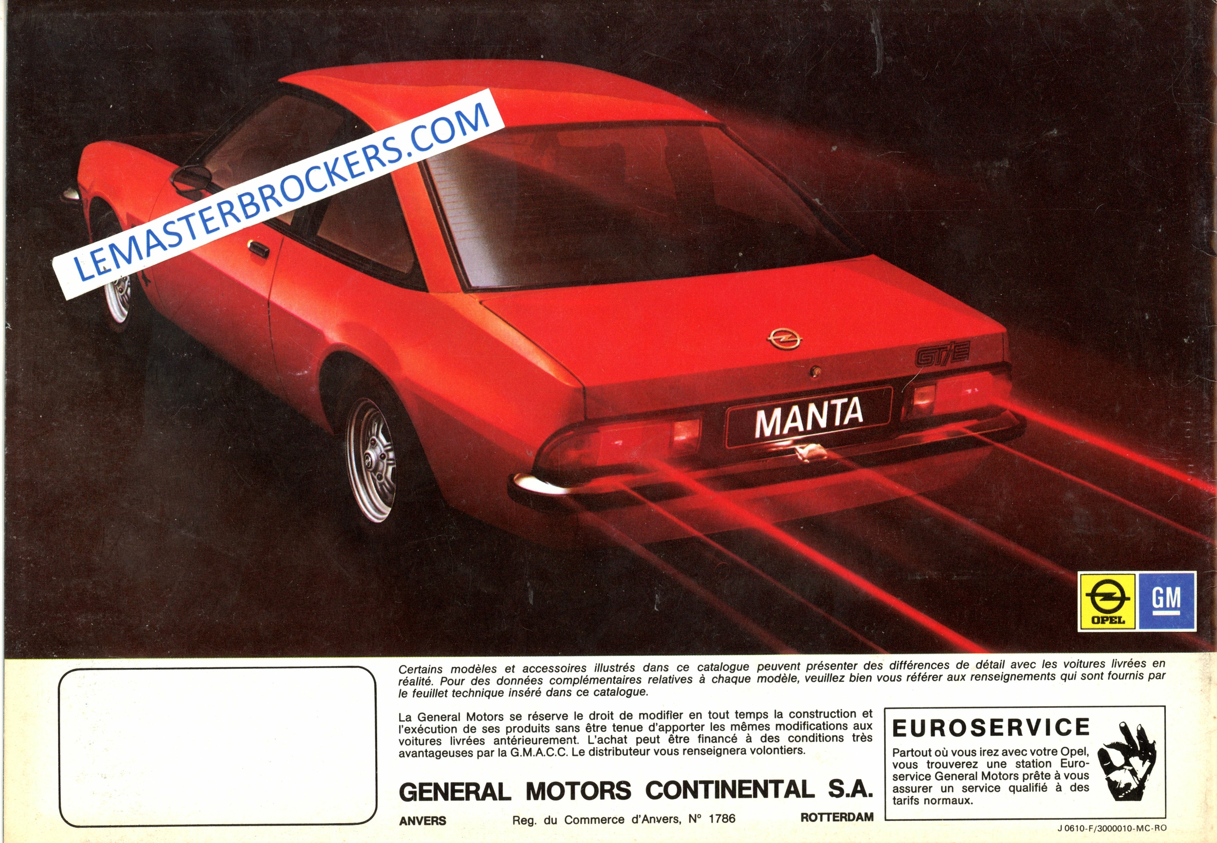 catalogue OPEL MANTA