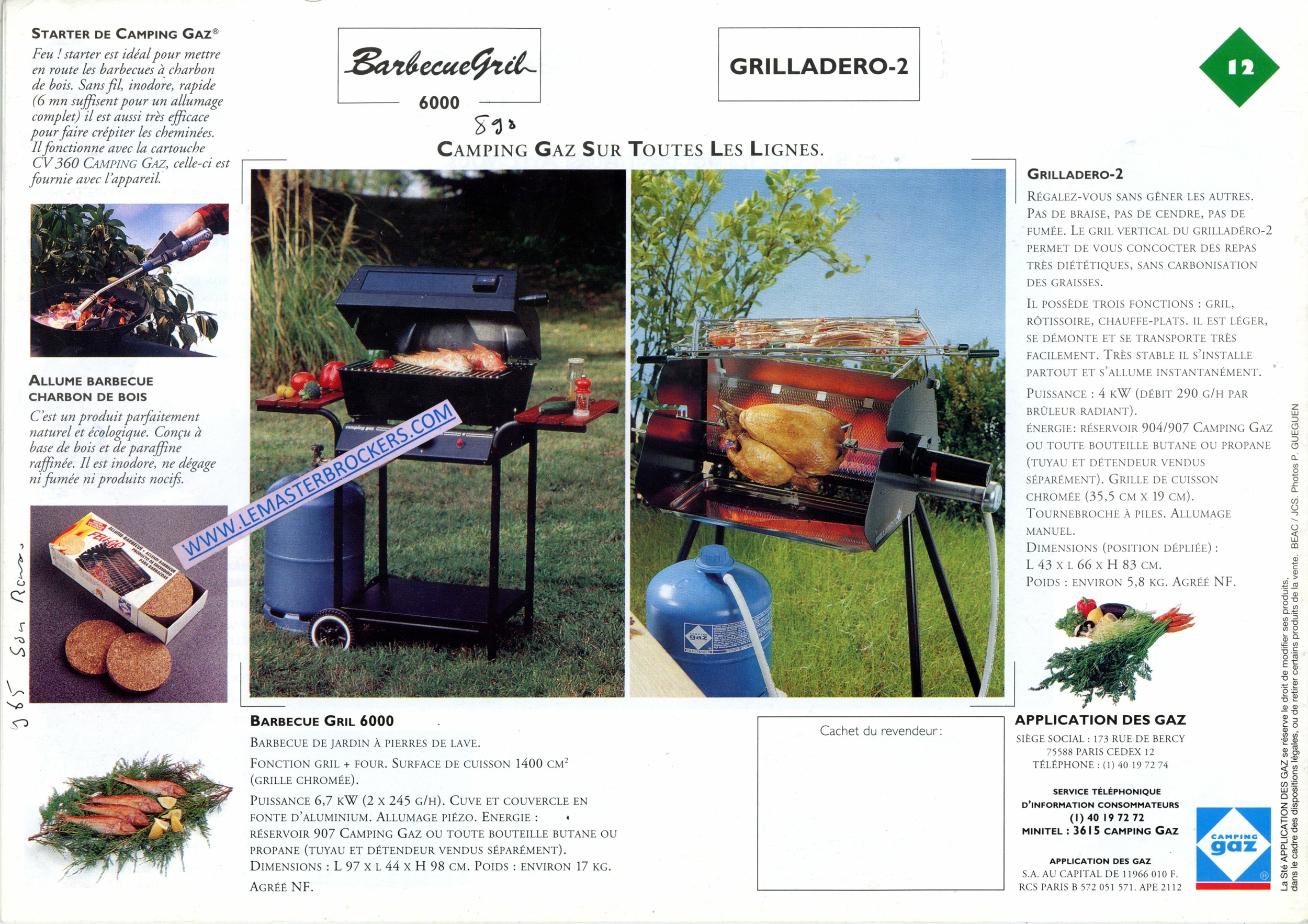 brochure CATALOGUE CAMPING GAZ RONCHERO BARBECUES A PIERRES DE LAVE