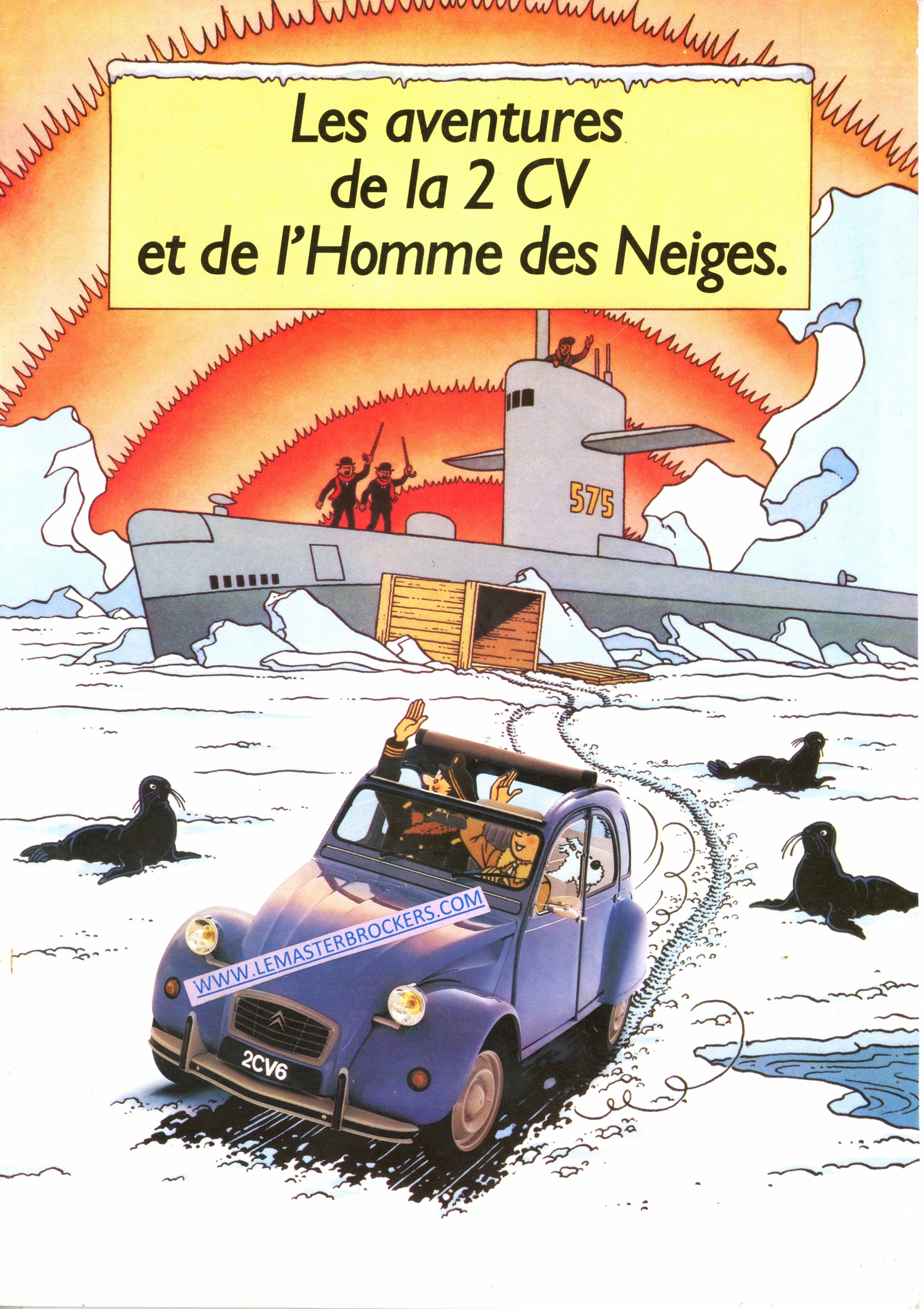 brochure LES AVENTURES DE LA 2CV ET DE LHOMME DES NEIGES 1986