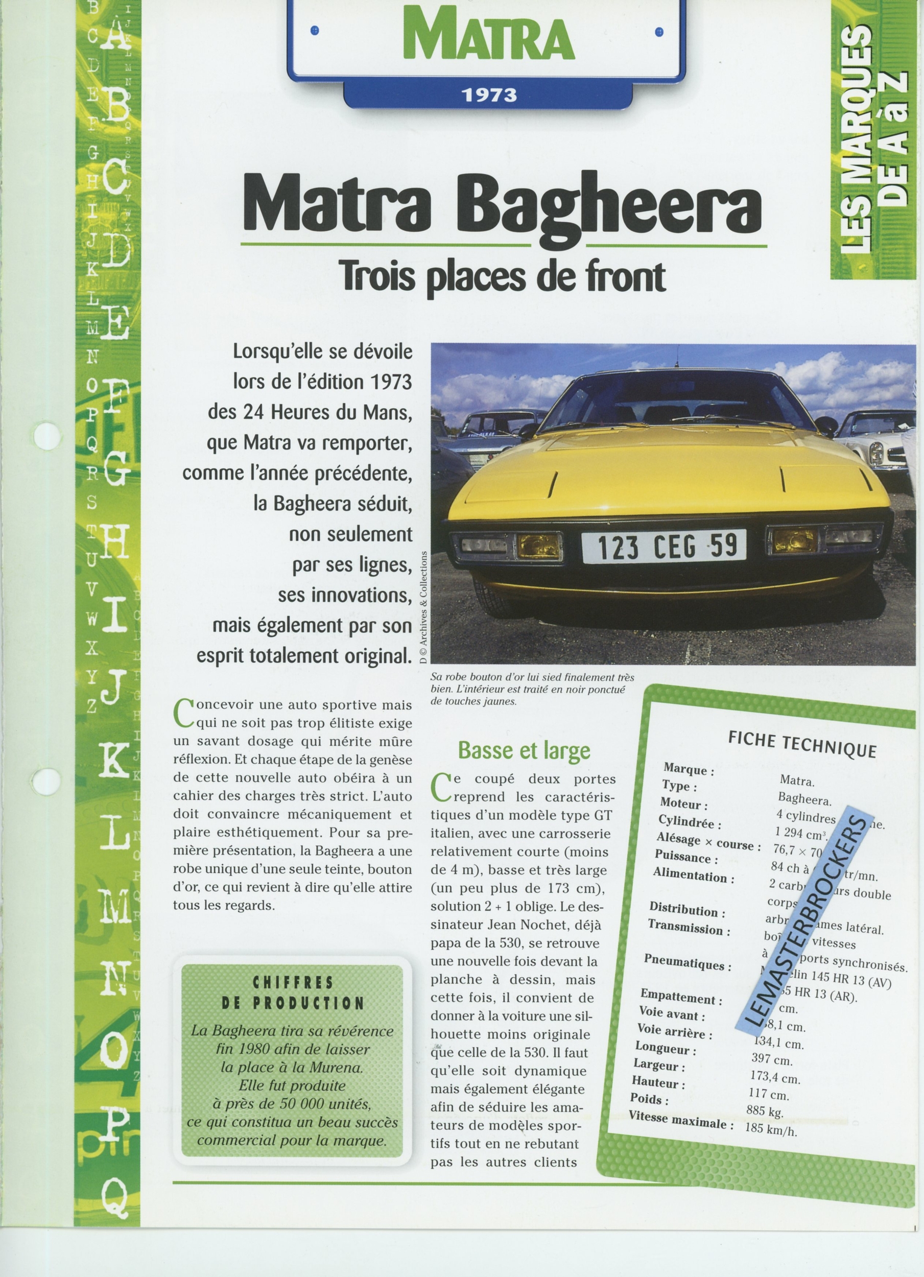 MATRA-BAGHEERA-1973-FICHE-AUTO-HACHETTE-LEMASTERBROCKERS