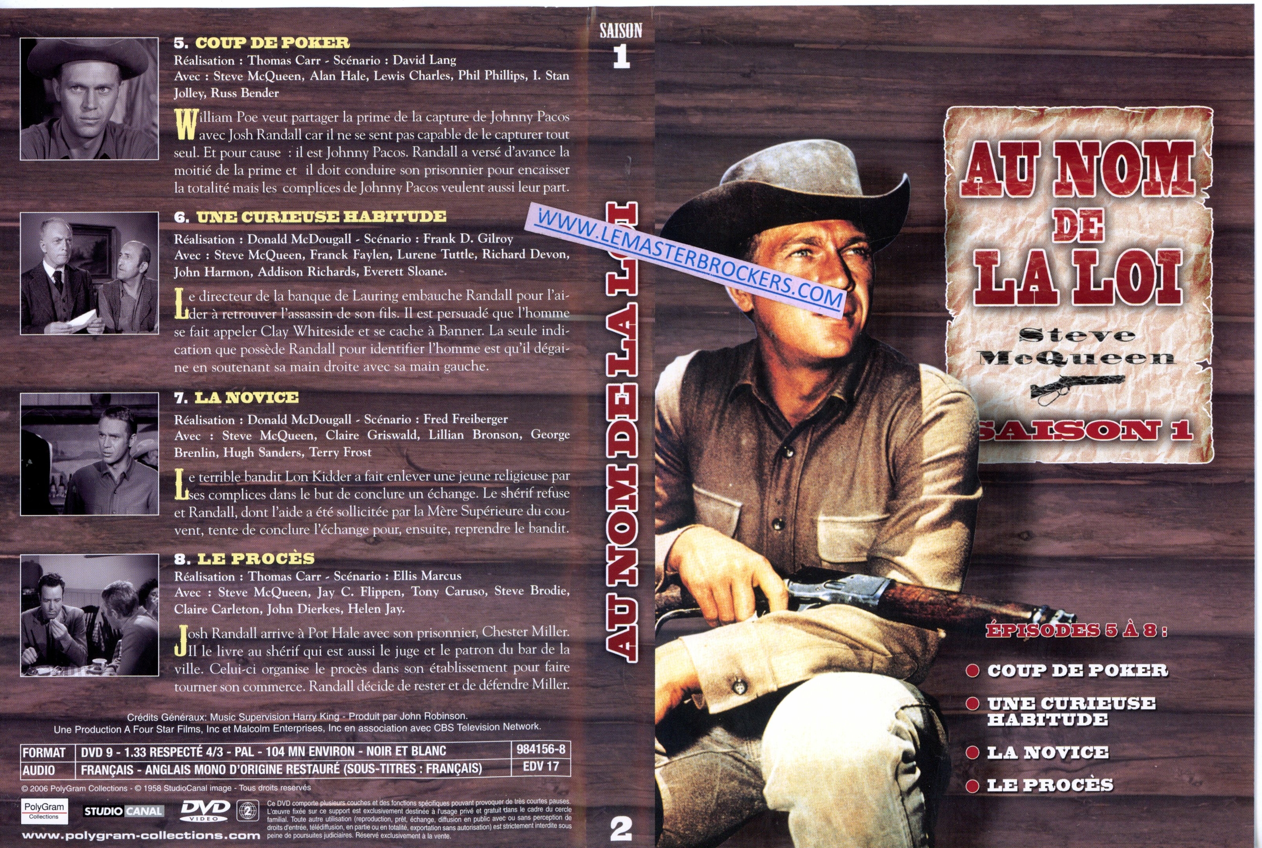 AU NOM DE LA LOI - STEVE MCQUEEN DVD SAISON 1 EPISODES 5 A 8