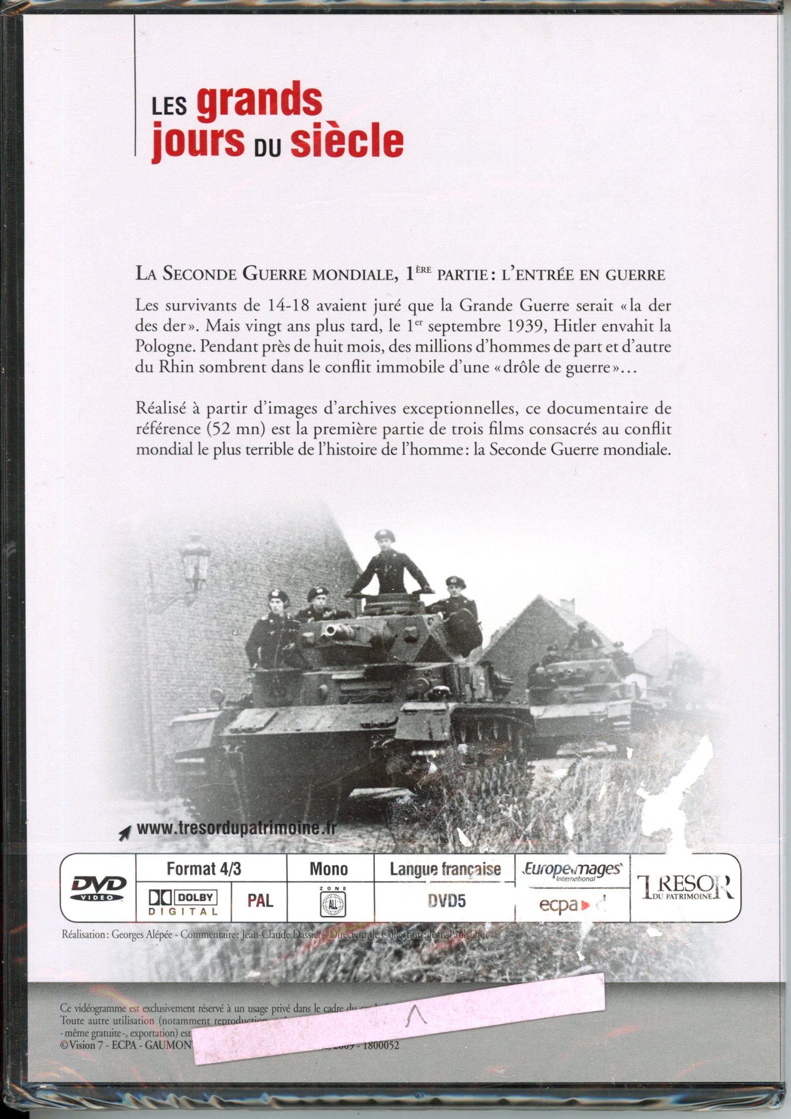 DVD 39-45 ENTREE EN GUERRE - TRESOR DU PATRIMOINE