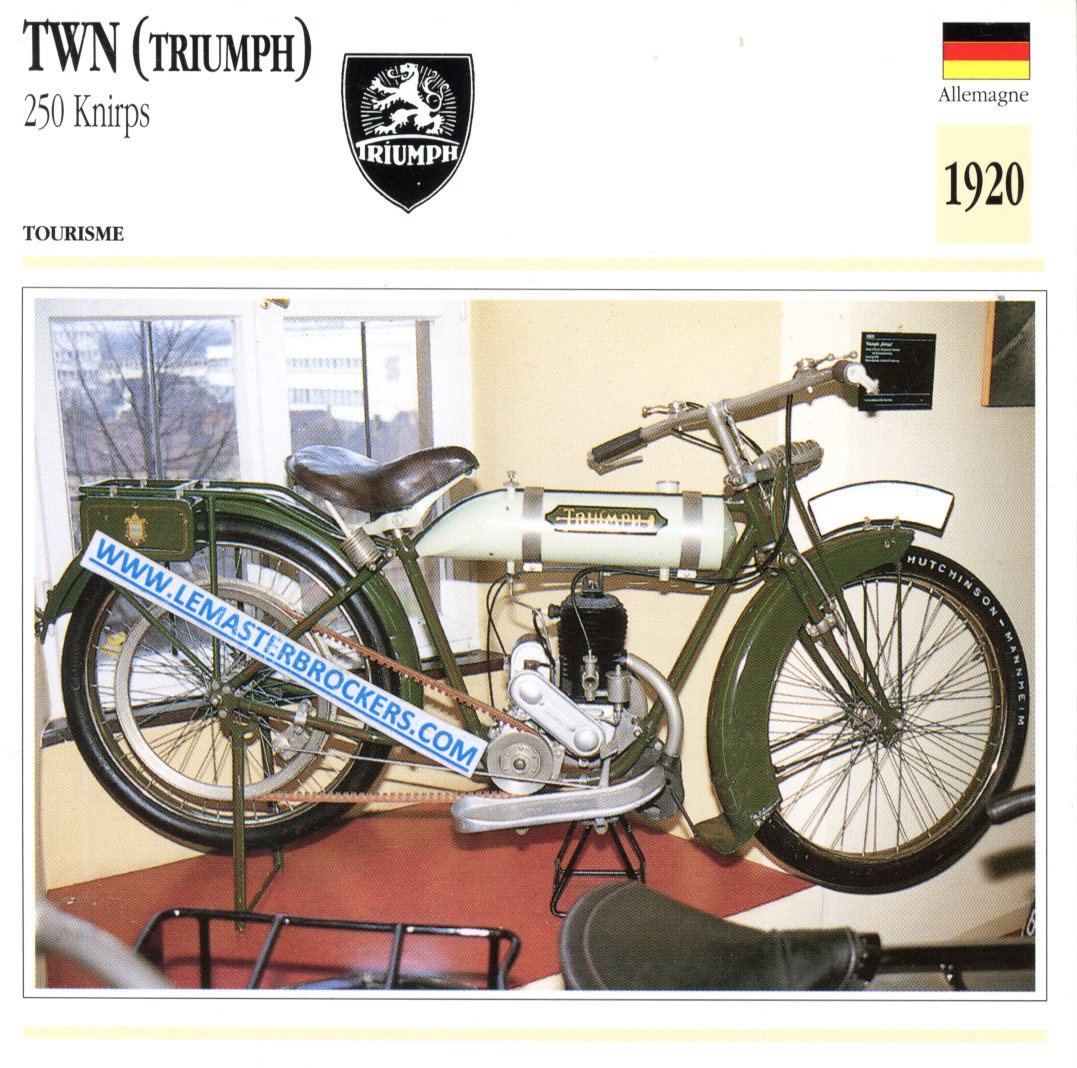 TWN 250 KNIRPS 1920 - FICHE MOTO TRIUMPH