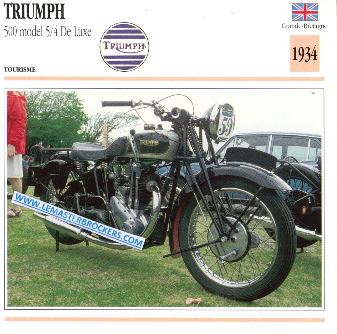 MOTO TRIUMPH 500 MODEL 5/4 DE LUXE 1934