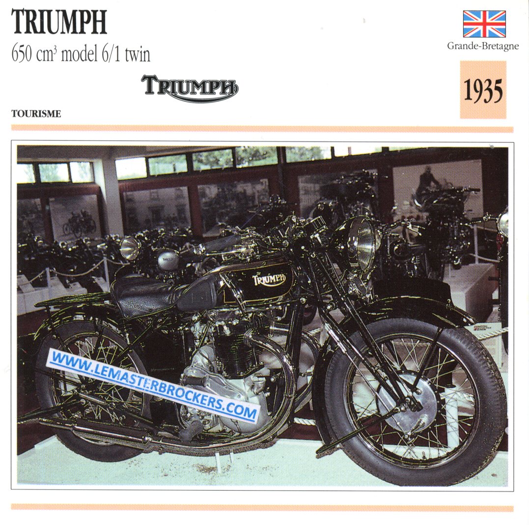 MOTO TRIUMPH 650 MODEL 6/1 TWIN 1935