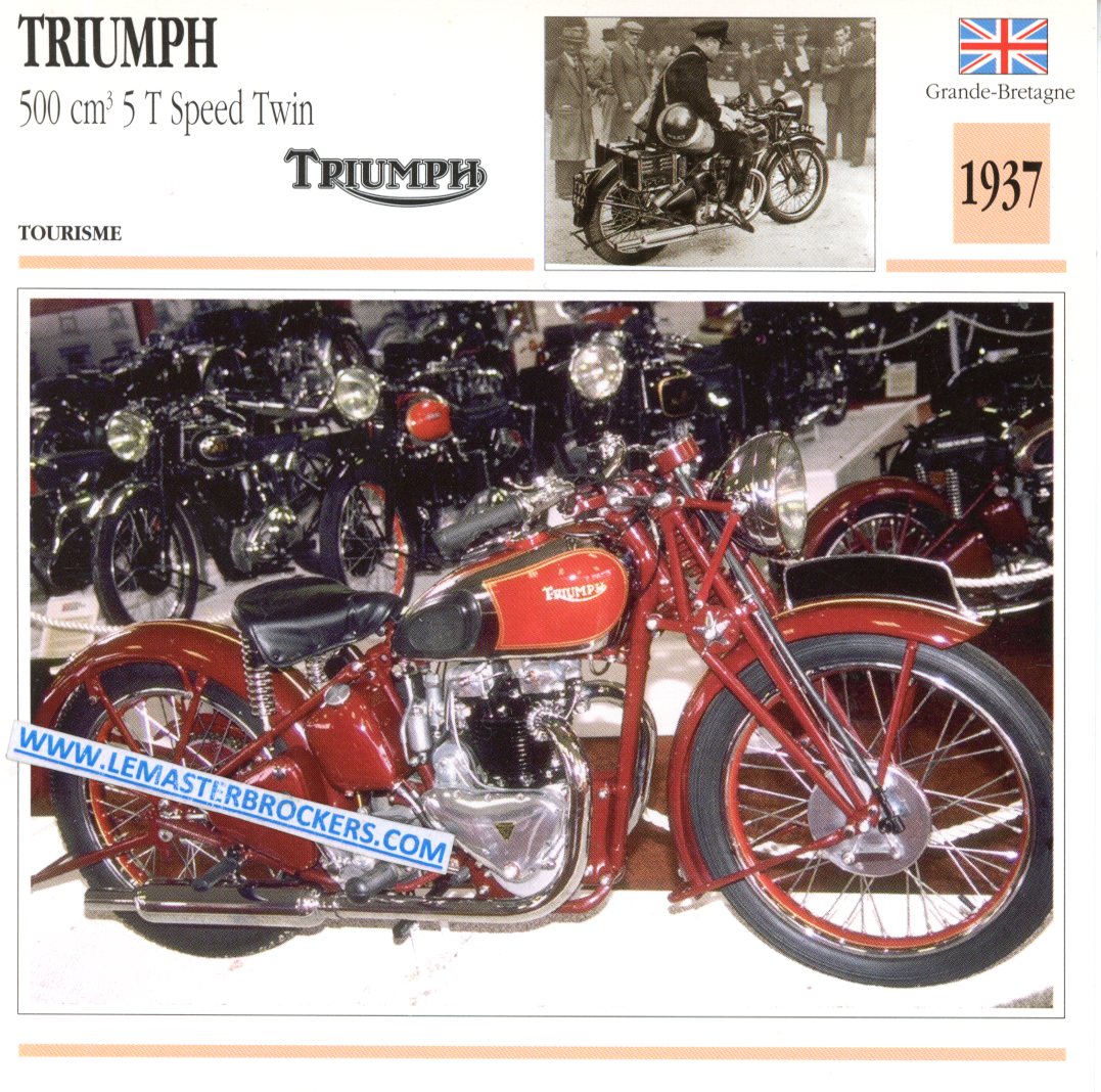 MOTO TRIUMPH 500 5 T SPEED TWIN 1937