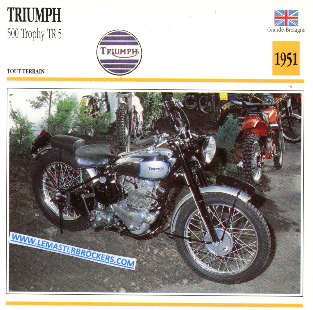 MOTO TRIUMPH 500 TROPHY TR5 1951