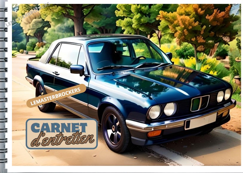 CARNET DENTRETIEN AVEC CABRIOLET EN ILLUSTRATION BMW E30