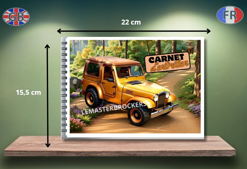 CARNET DENTRETIEN 4X4 ILLUSTRATION STYLE WILLYS HARD TOP
