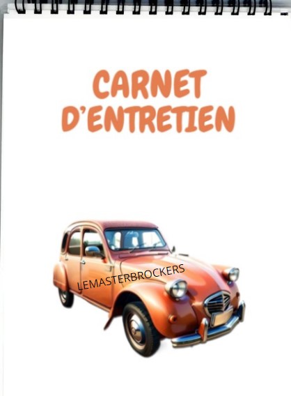 CARNET DENTRETIEN VOITURE DE COLLECTION ORANGE