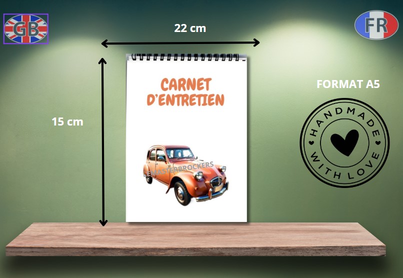 CARNET DENTRETIEN VOITURE DE COLLECTION ORANGE