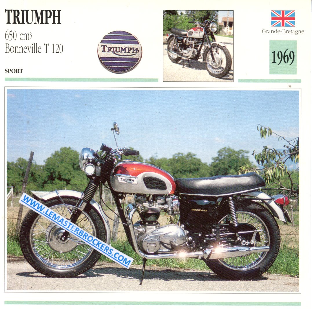 FICHE TRIUMPH BONNEVILLE 650 T120 1969