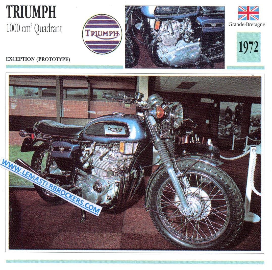 FICHE MOTO TRIUMPH 1000 QUADRAN 1972