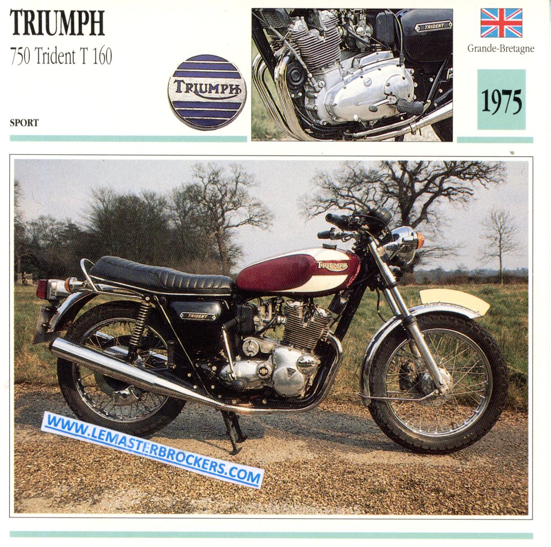 FICHE TRIUMPH TRIDENT 750 T160 1975