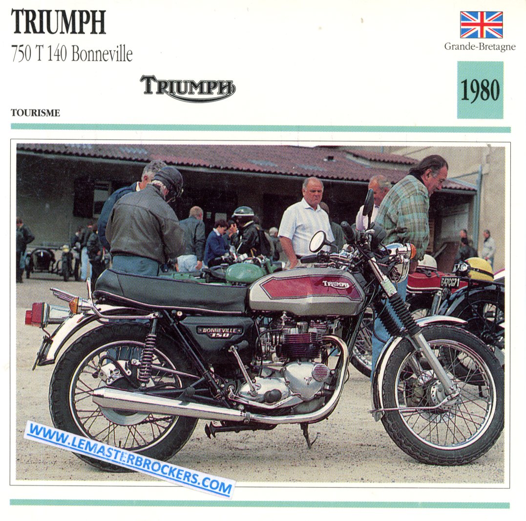 FICHE MOTO TRIUMPH BONEVILLE 750 T140 1980