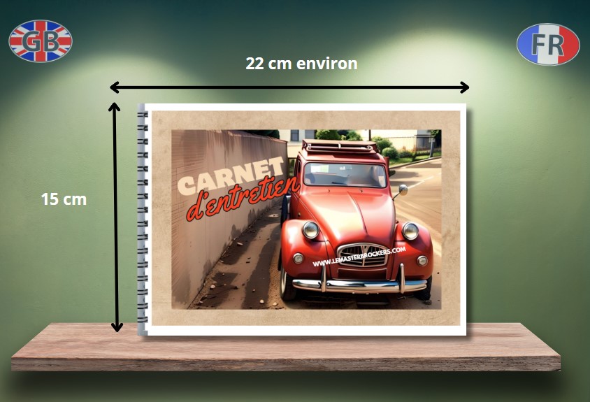 CARNET DENTRETIEN VOITURE COUVERTURE VINTAGE 2CV