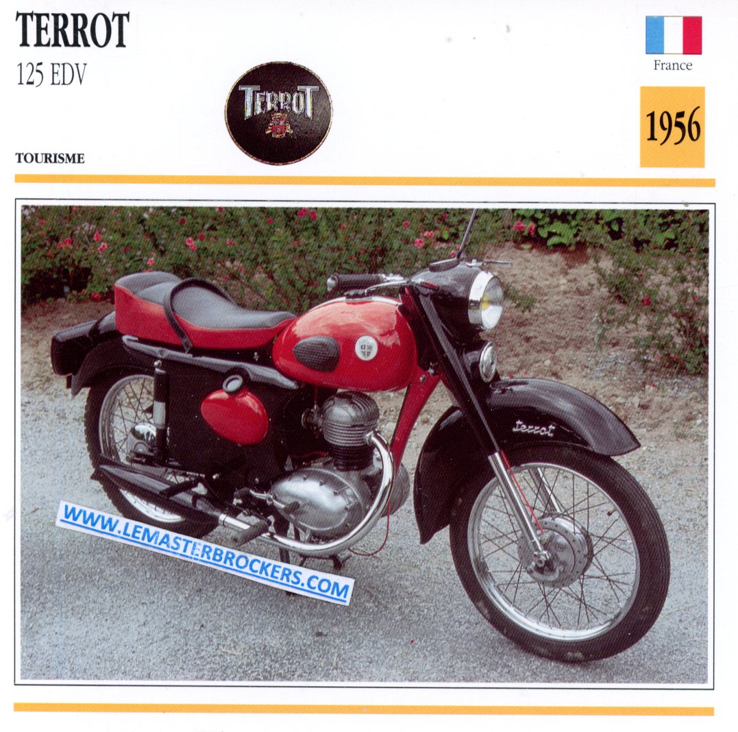 FICHE CARACTERISTIQUES MOTO TERROT 125 EDV 1956
