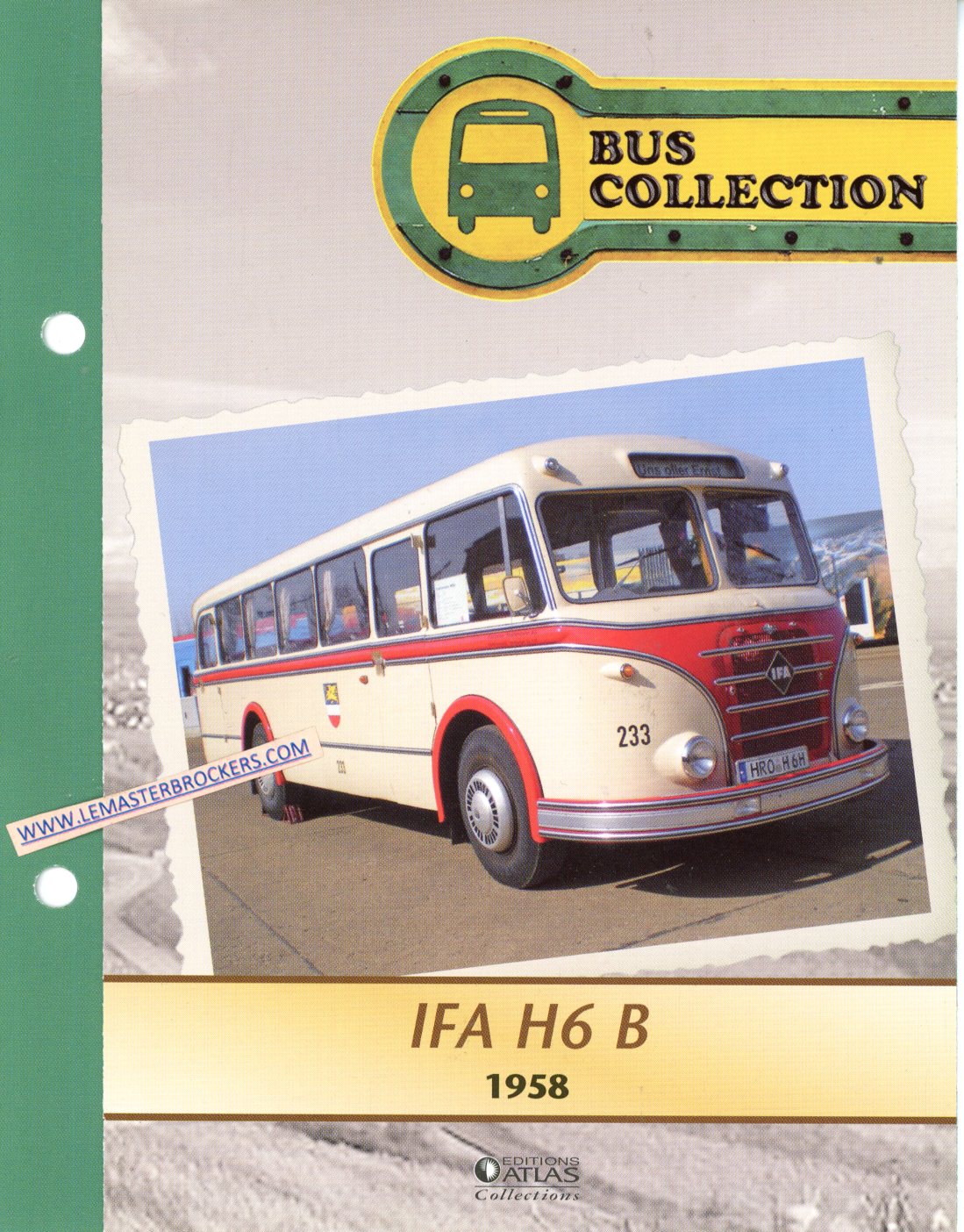 FASCICULE AUTOBUS IFA H6B 1958 H6 B