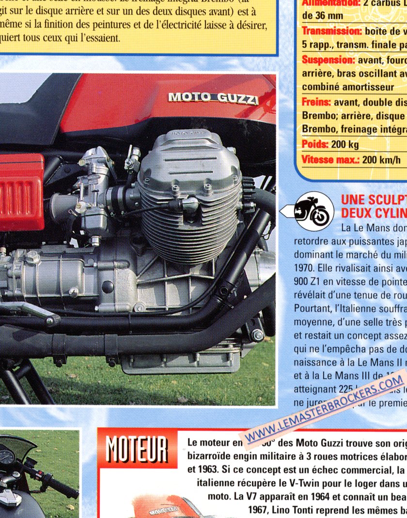 DOCUMENT MOTO GUZZI LE MANS 1976 - FICHE MOTO