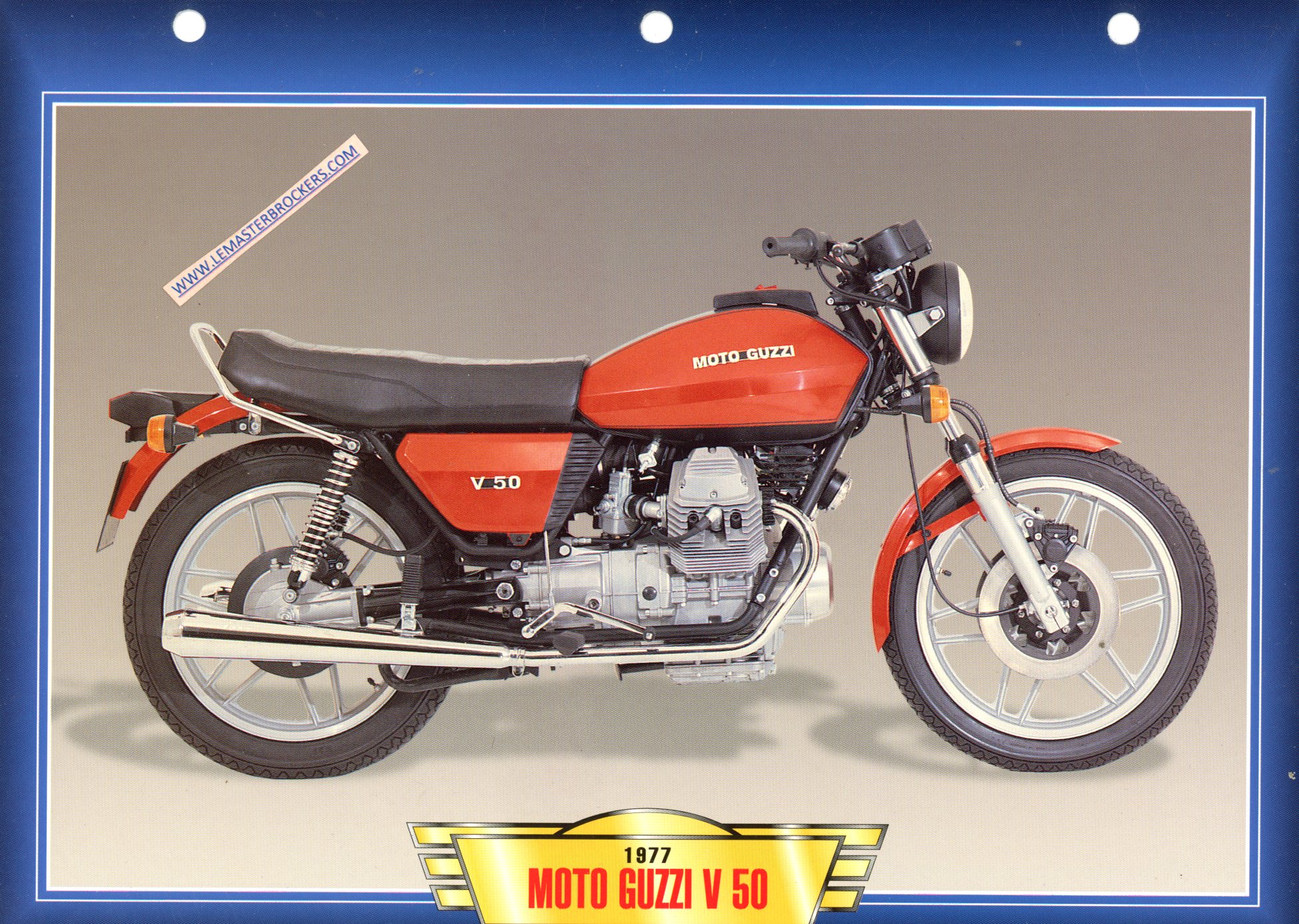DOCUMENT MOTO GUZZI V50 1977 - FICHE MOTO