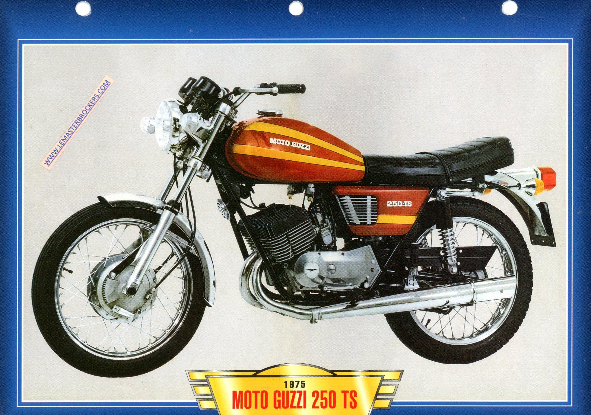 DOCUMENT MOTO GUZZI 250 TS 1975 - FICHE MOTO