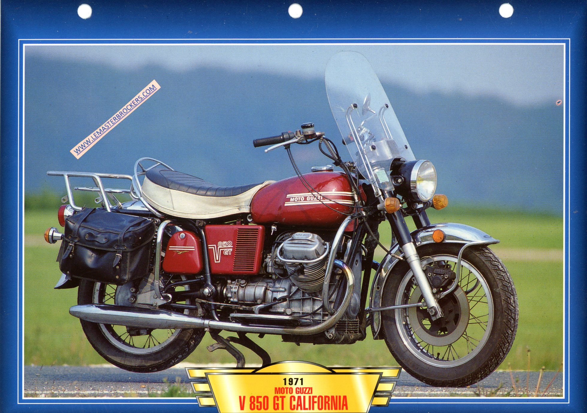 DOCUMENT MOTO GUZZI V850 GT CALIFORNIA 1971 - FICHE MOTO