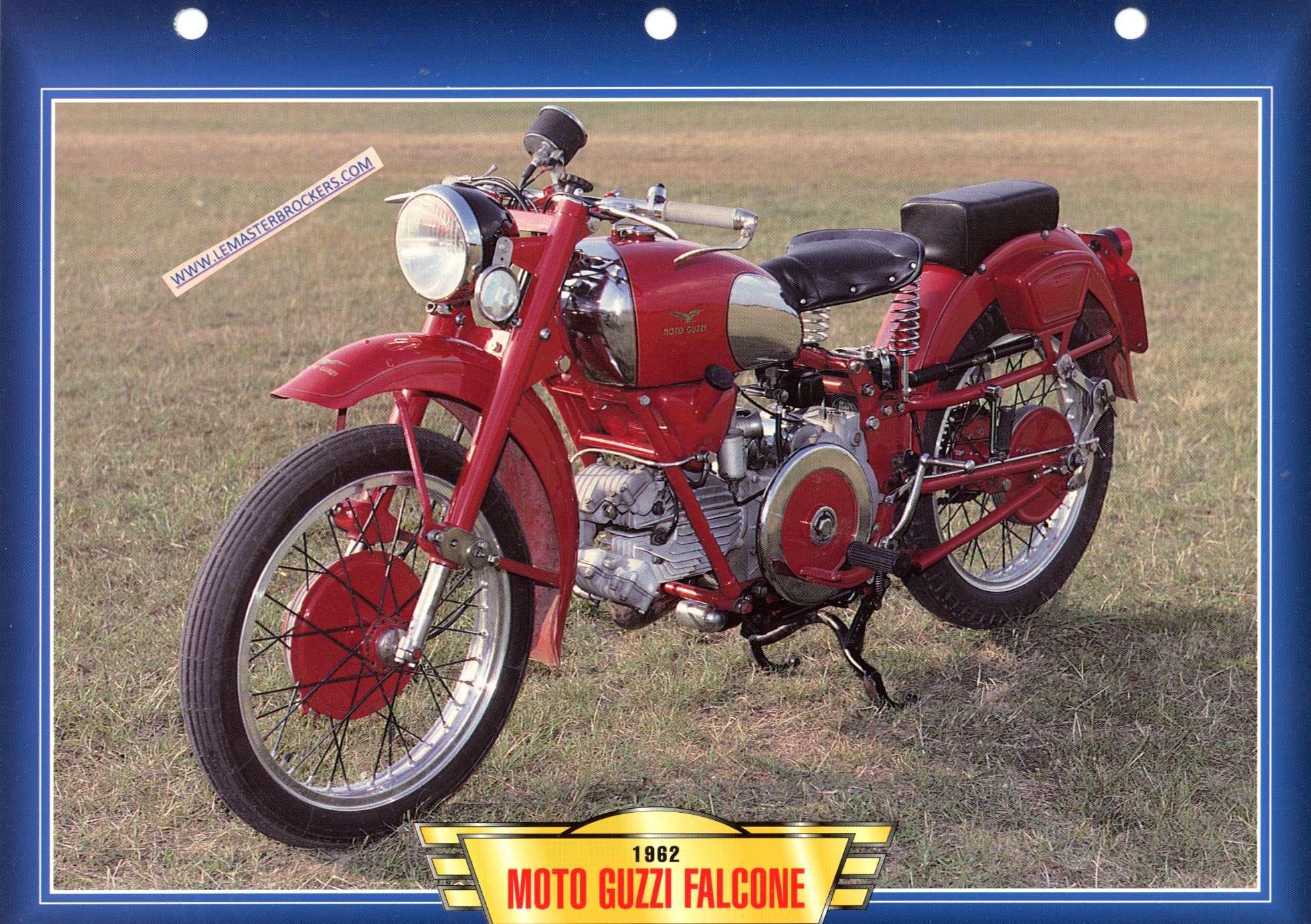 DOCUMENT MOTO GUZZI FALCONE 1962 - FICHE MOTO
