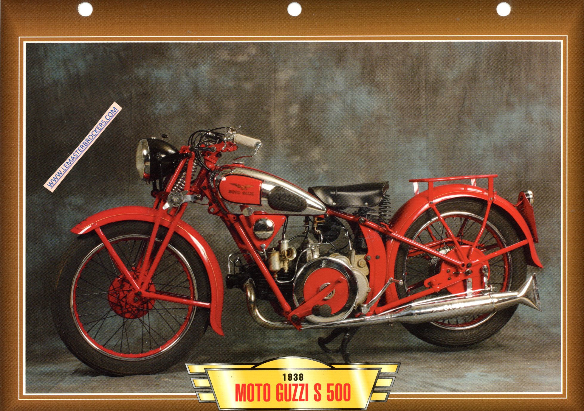 DOCUMENT MOTO GUZZI S500 1938 FICHE MOTO
