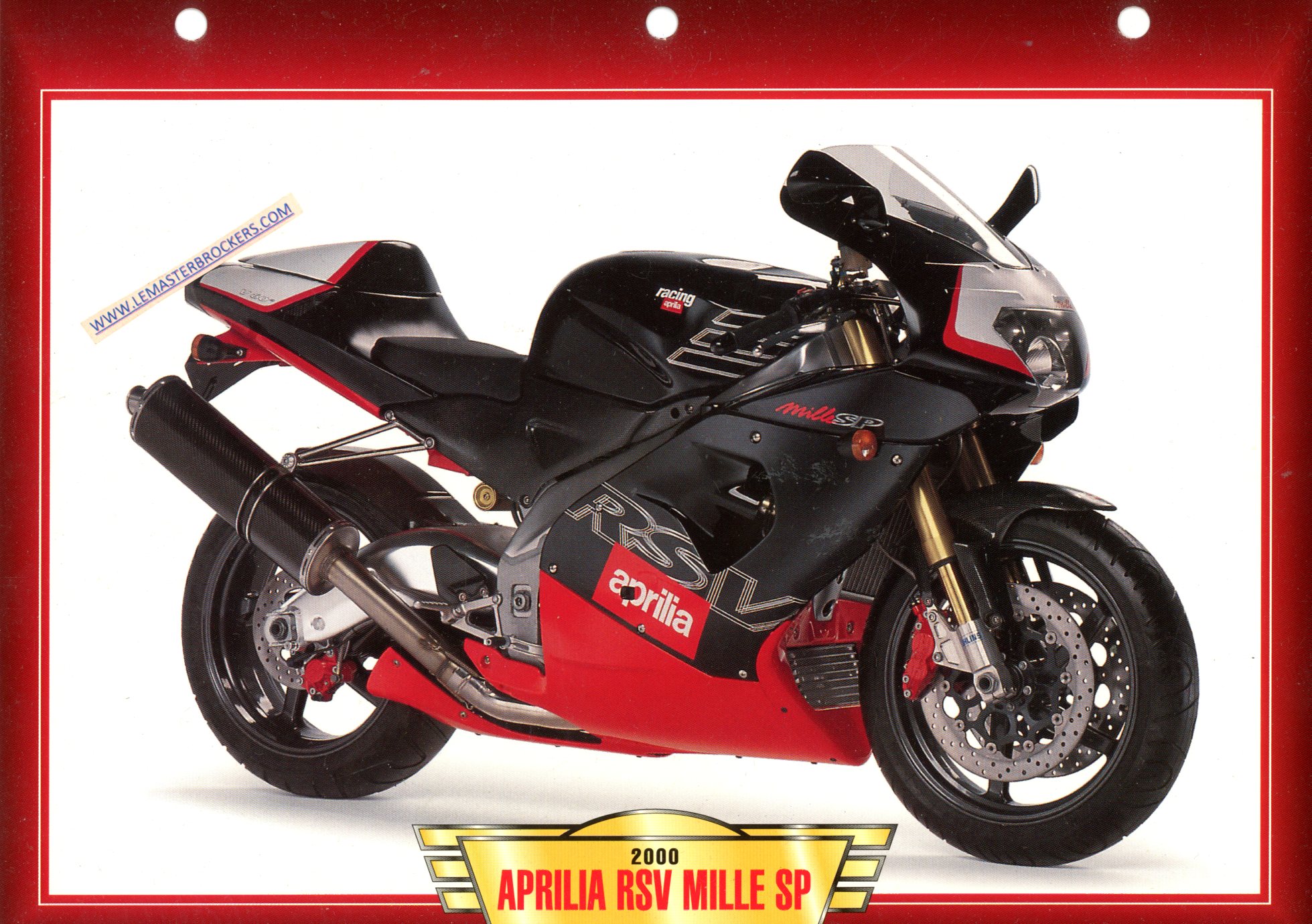 DOCUMENT MOTO APRILIA RSV MILLE SP 2000 - FICHE MOTO