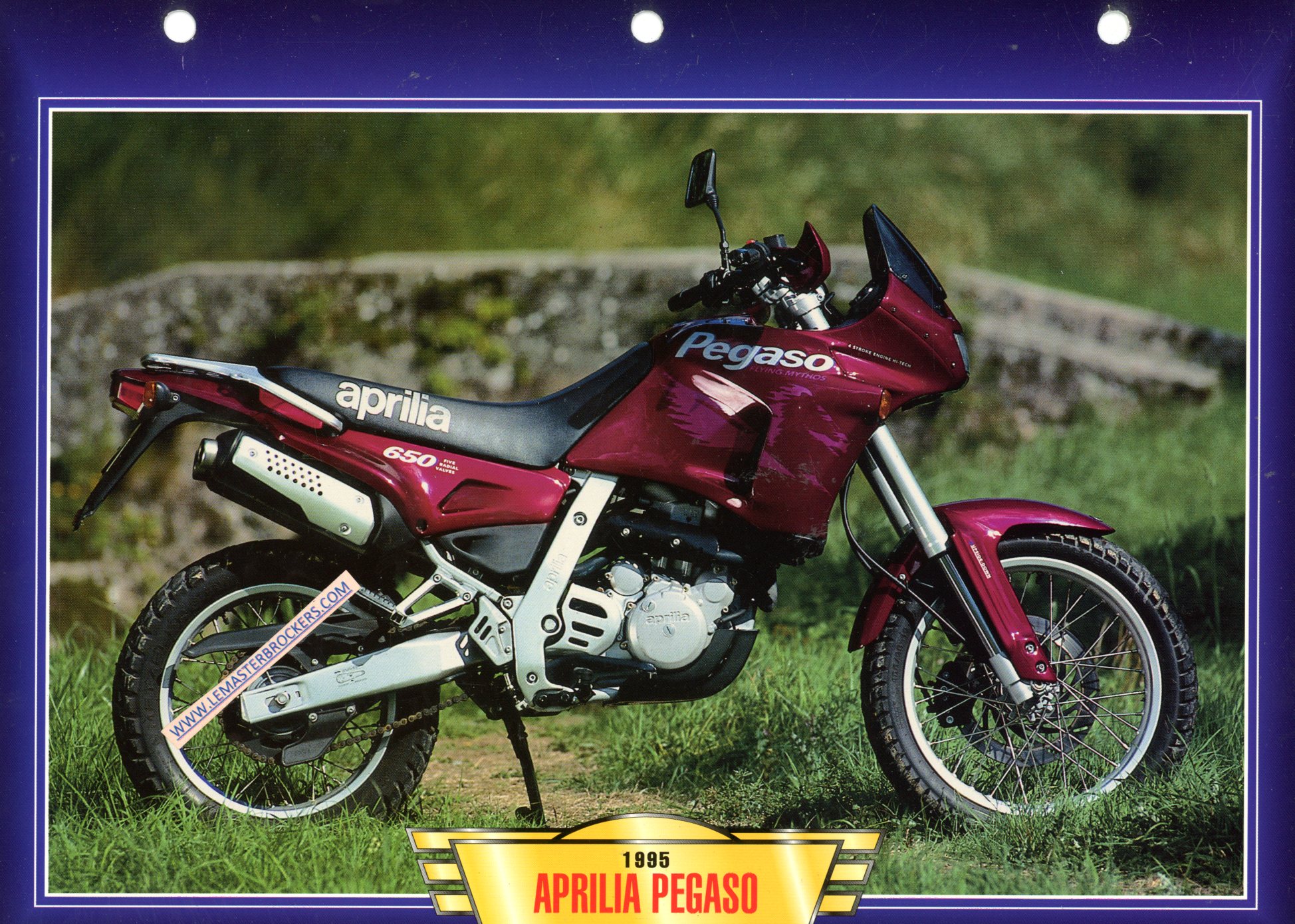 DOCUMENT MOTO APRILIA PEGASO 1995 - FICHE MOTO