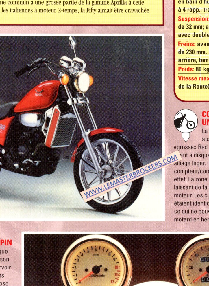 FICHE MOTO APRILIA RED ROSE FIFTY 1992